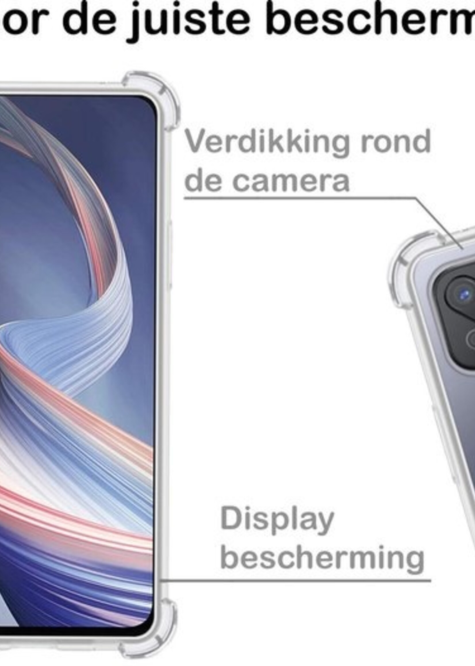 BTH Hoesje Geschikt voor OPPO Reno4 Z 5G Hoesje Siliconen Shock Proof Case Hoes - Hoes Geschikt voor OPPO Reno 4Z 5G Hoes Cover Case Shockproof - Transparant - 2 PACK