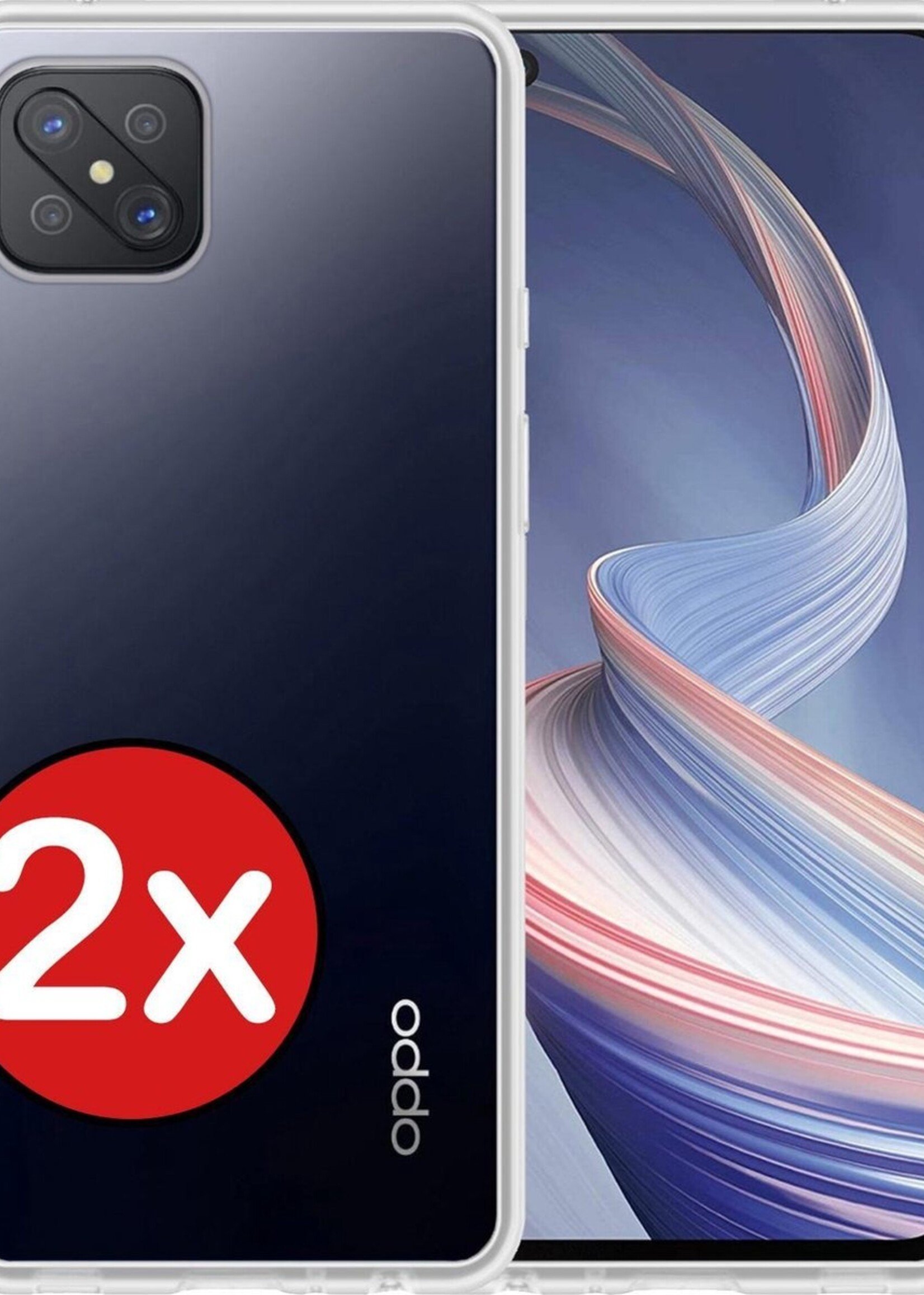 BTH Hoesje Geschikt voor OPPO Reno 4Z Hoesje Siliconen Case Hoes - Hoes Geschikt voor OPPO Reno 4Z Hoes Cover Case - Transparant - 2 PACK
