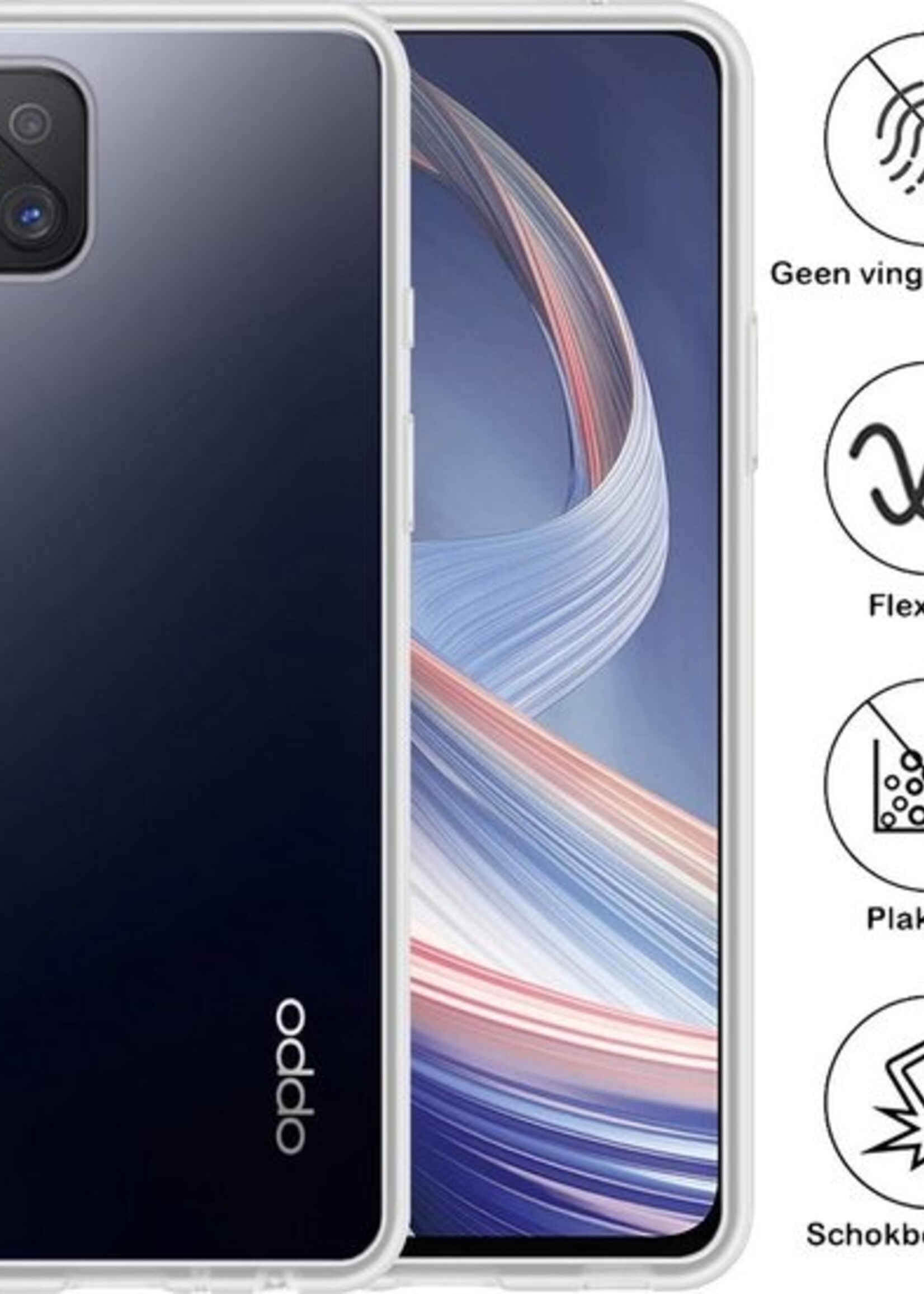 BTH Hoesje Geschikt voor OPPO Reno 4Z Hoesje Siliconen Case Hoes - Hoes Geschikt voor OPPO Reno 4Z Hoes Cover Case - Transparant - 2 PACK