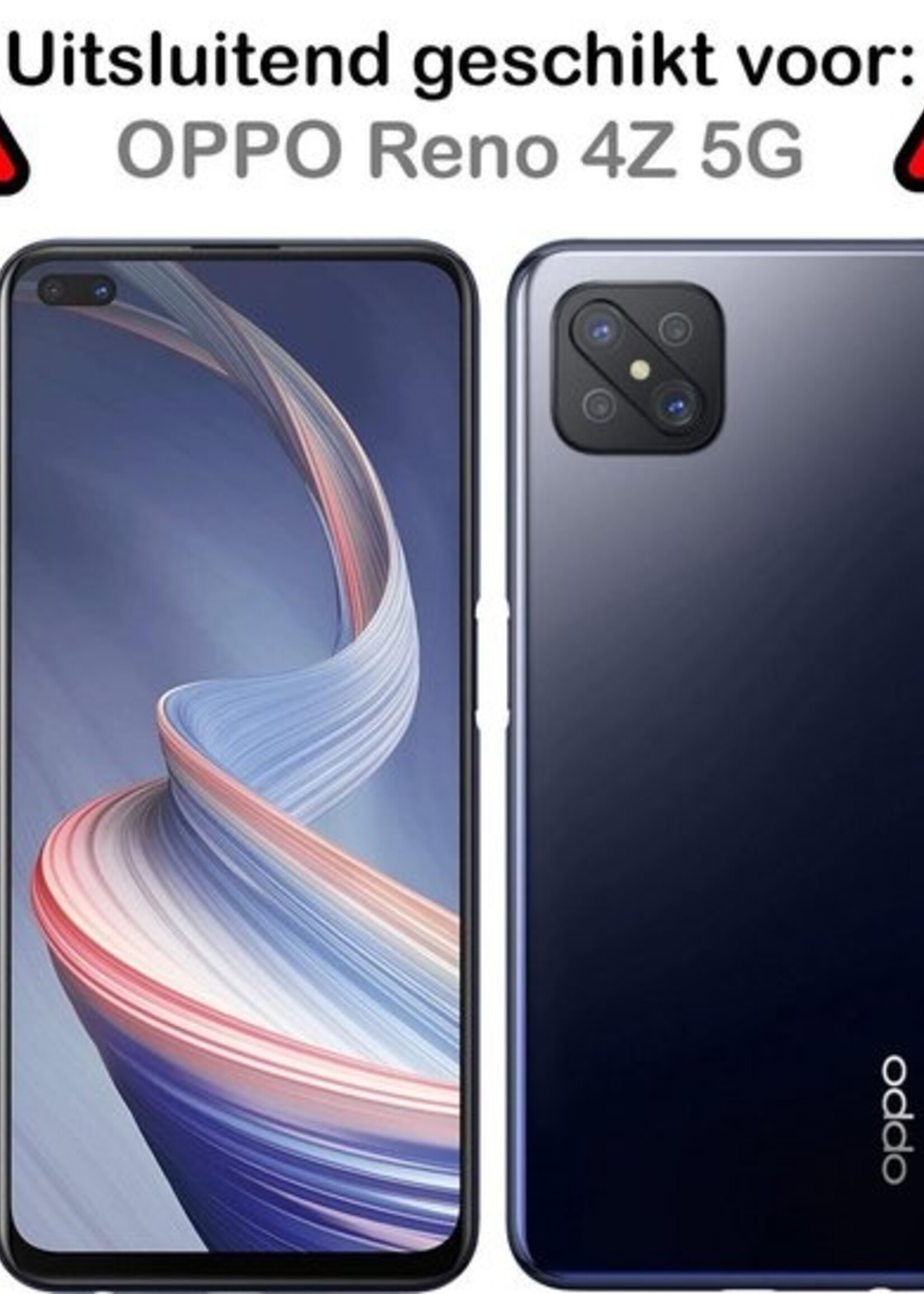 BTH Hoesje Geschikt voor OPPO Reno 4Z Hoesje Siliconen Case Hoes - Hoes Geschikt voor OPPO Reno 4Z Hoes Cover Case - Transparant - 2 PACK