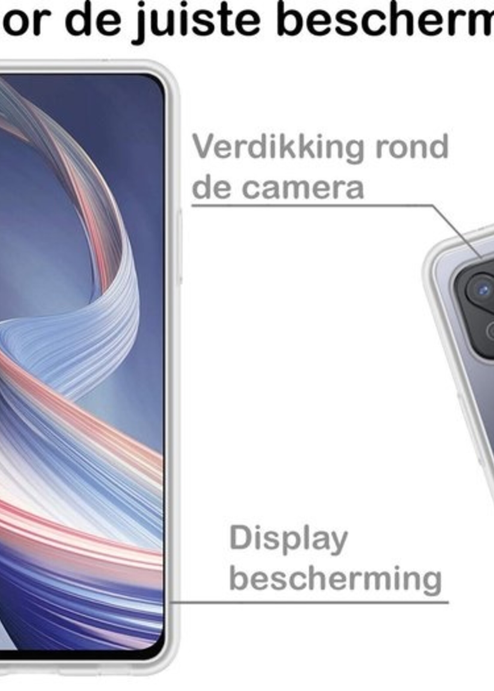 BTH Hoesje Geschikt voor OPPO Reno 4Z Hoesje Siliconen Case Hoes - Hoes Geschikt voor OPPO Reno 4Z Hoes Cover Case - Transparant - 2 PACK