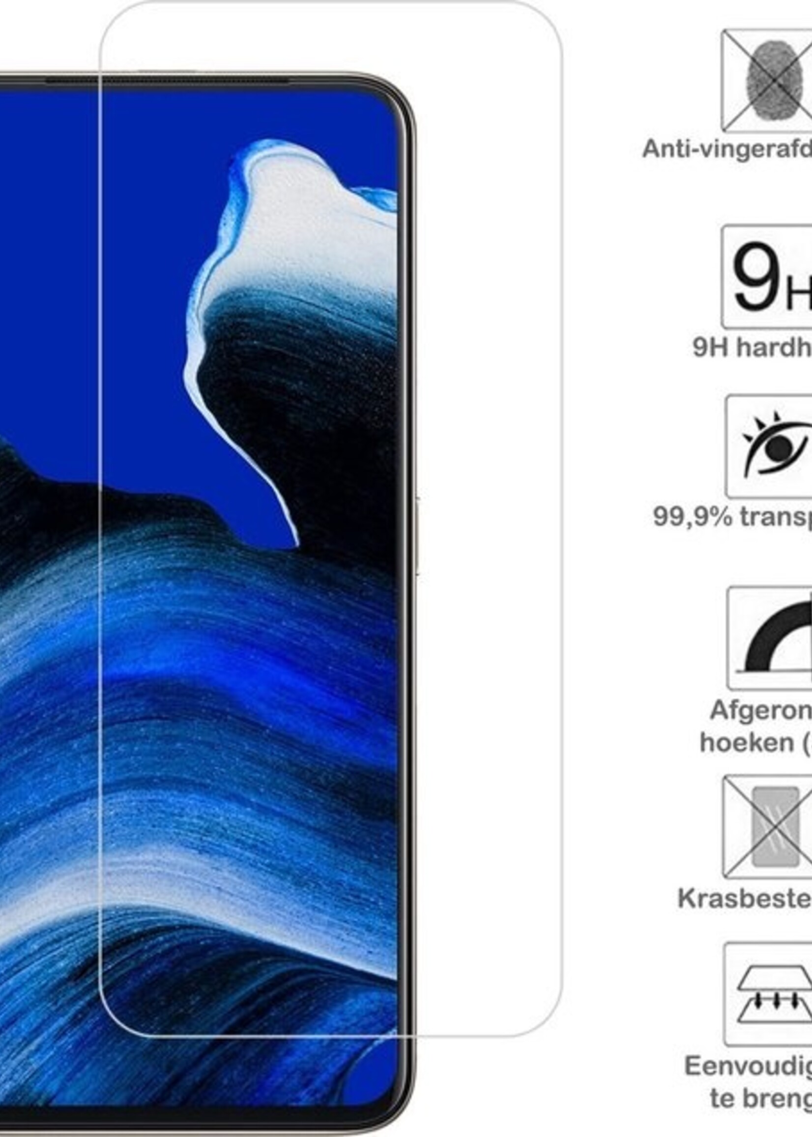 BTH Hoesje Geschikt voor OPPO Reno 2 Hoesje Siliconen Shock Proof Case Hoes Met Screenprotector - Hoes Geschikt voor OPPO Reno 2 Hoes Cover Case Shockproof - Transparant