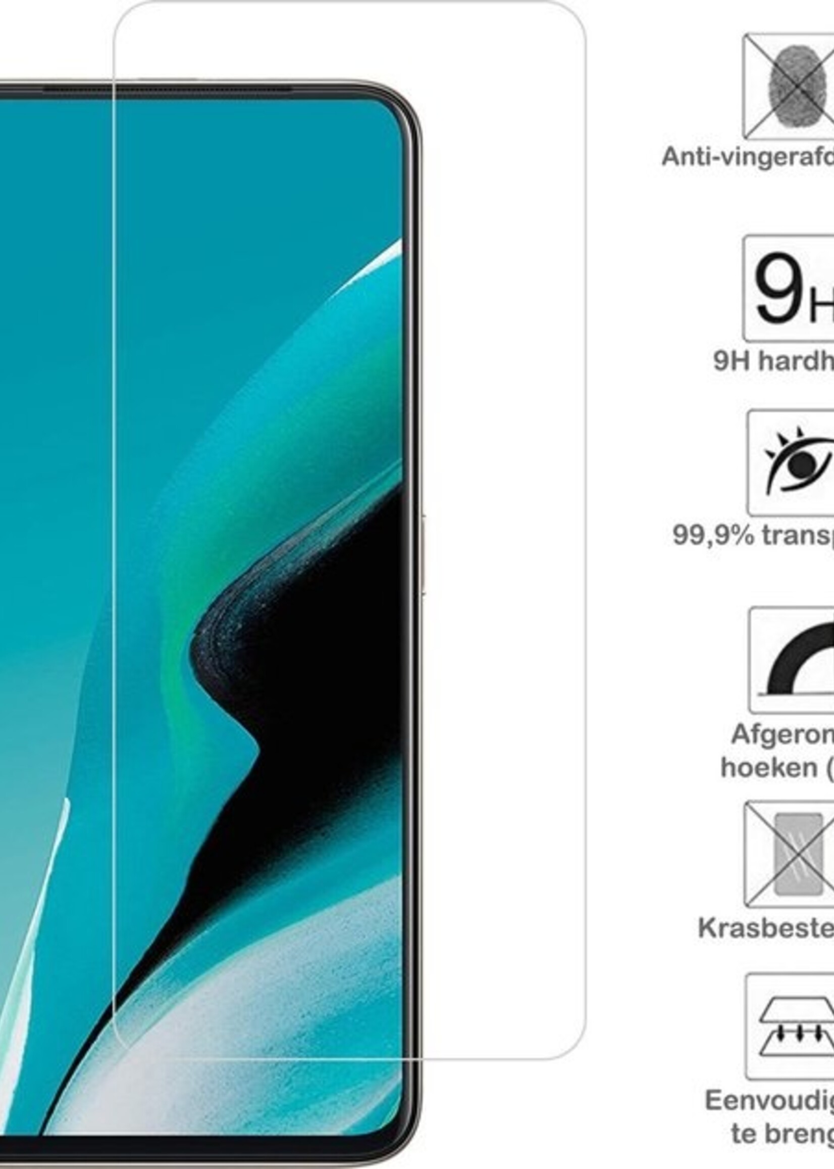 BTH Hoesje Geschikt voor OPPO Reno 2Z Hoesje Siliconen Shock Proof Case Hoes Met Screenprotector - Hoes Geschikt voor OPPO Reno 2Z Hoes Cover Case Shockproof - Transparant