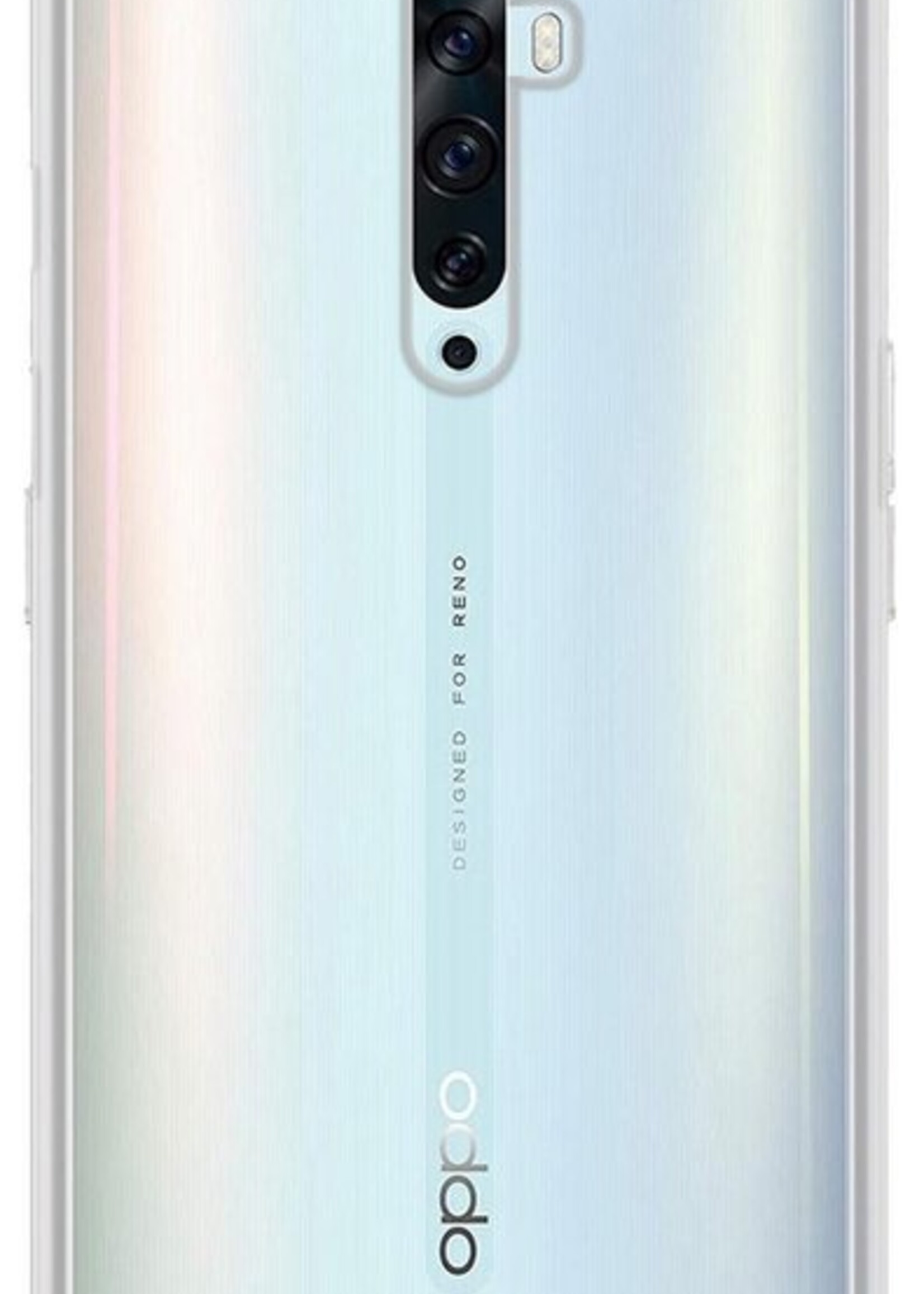 BTH Hoesje Geschikt voor OPPO Reno 2Z Hoesje Siliconen Shock Proof Case Hoes Met Screenprotector - Hoes Geschikt voor OPPO Reno 2Z Hoes Cover Case Shockproof - Transparant