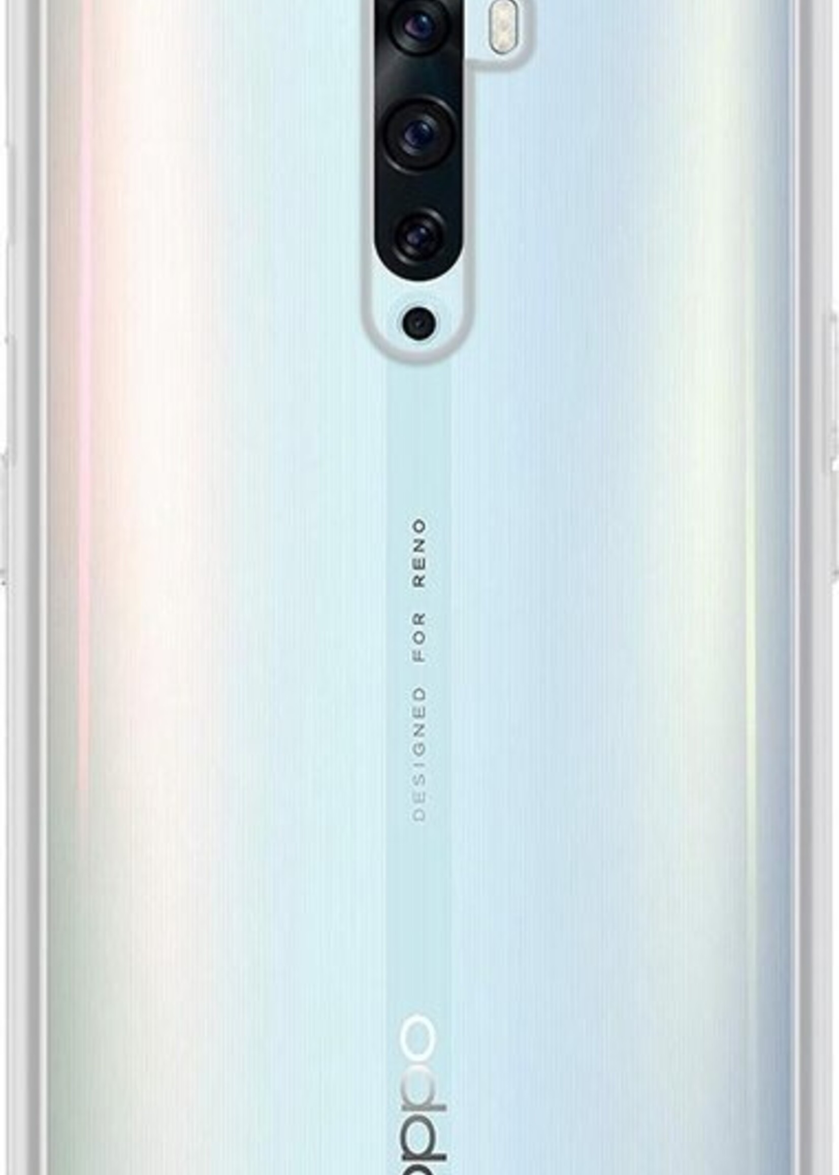 BTH Hoesje Geschikt voor OPPO Reno 2Z Hoesje Siliconen Case Hoes Met 2x Screenprotector - Hoes Geschikt voor OPPO Reno 2Z Hoes Cover Case - Transparant