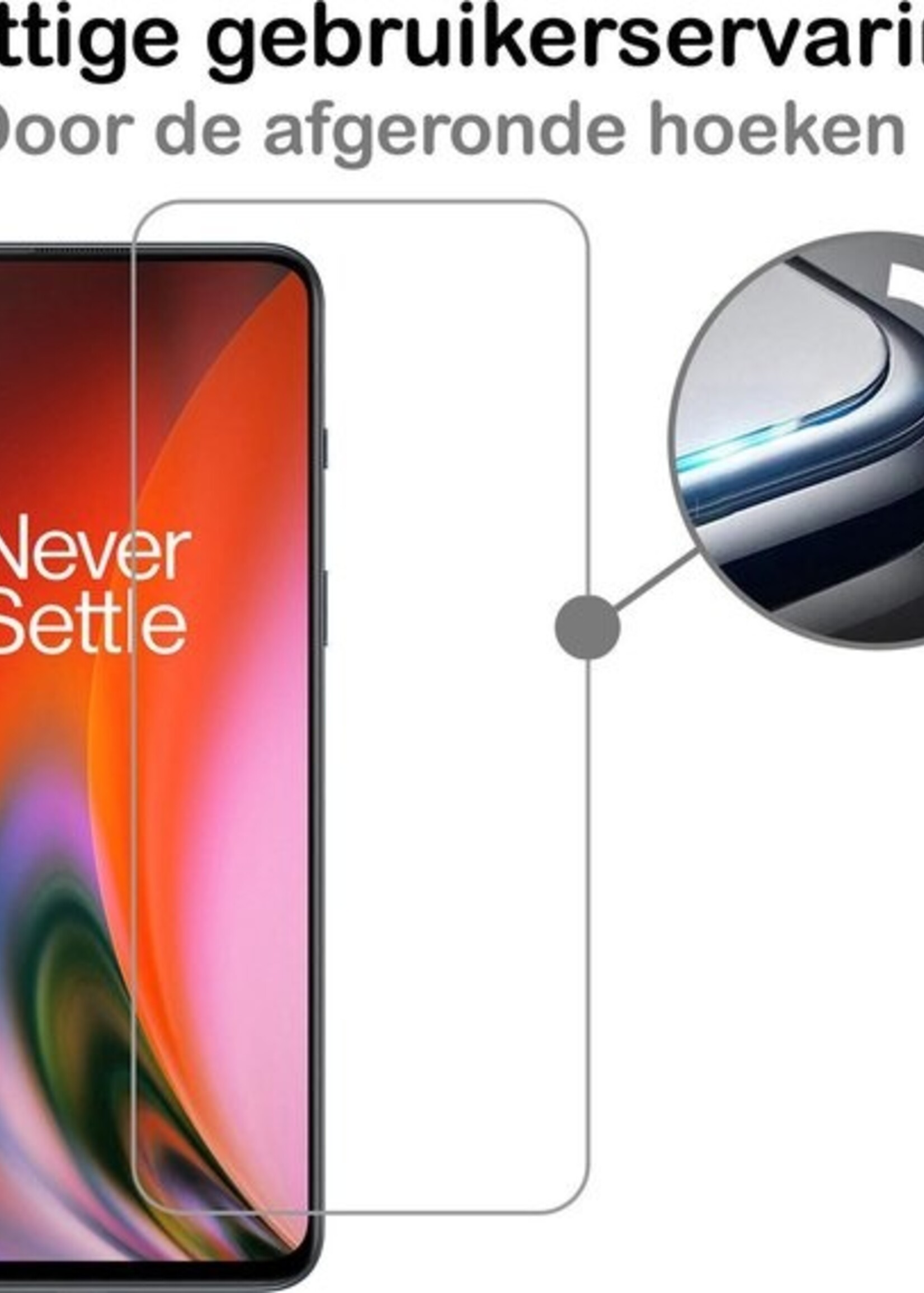 BTH Hoesje Geschikt voor OnePlus Nord 2 Hoesje Book Case Hoes Portemonnee Cover Walletcase Met 2x Screenprotector - Hoes Geschikt voor OnePlus Nord 2 Hoes Bookcase Hoesje - Zwart