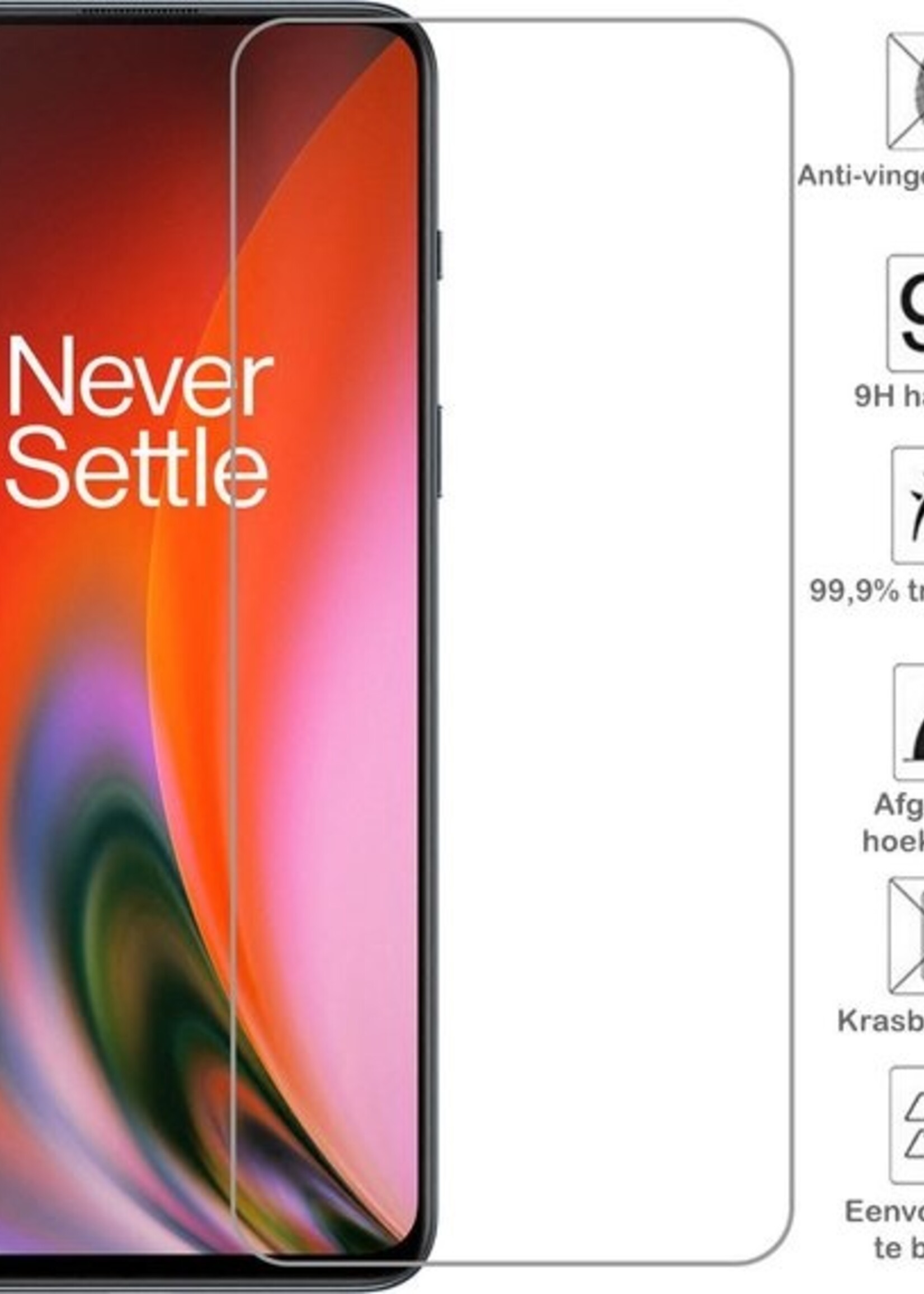 BTH Hoesje Geschikt voor OnePlus Nord 2 Hoesje Book Case Hoes Portemonnee Cover Walletcase Met 2x Screenprotector - Hoes Geschikt voor OnePlus Nord 2 Hoes Bookcase Hoesje - Zwart