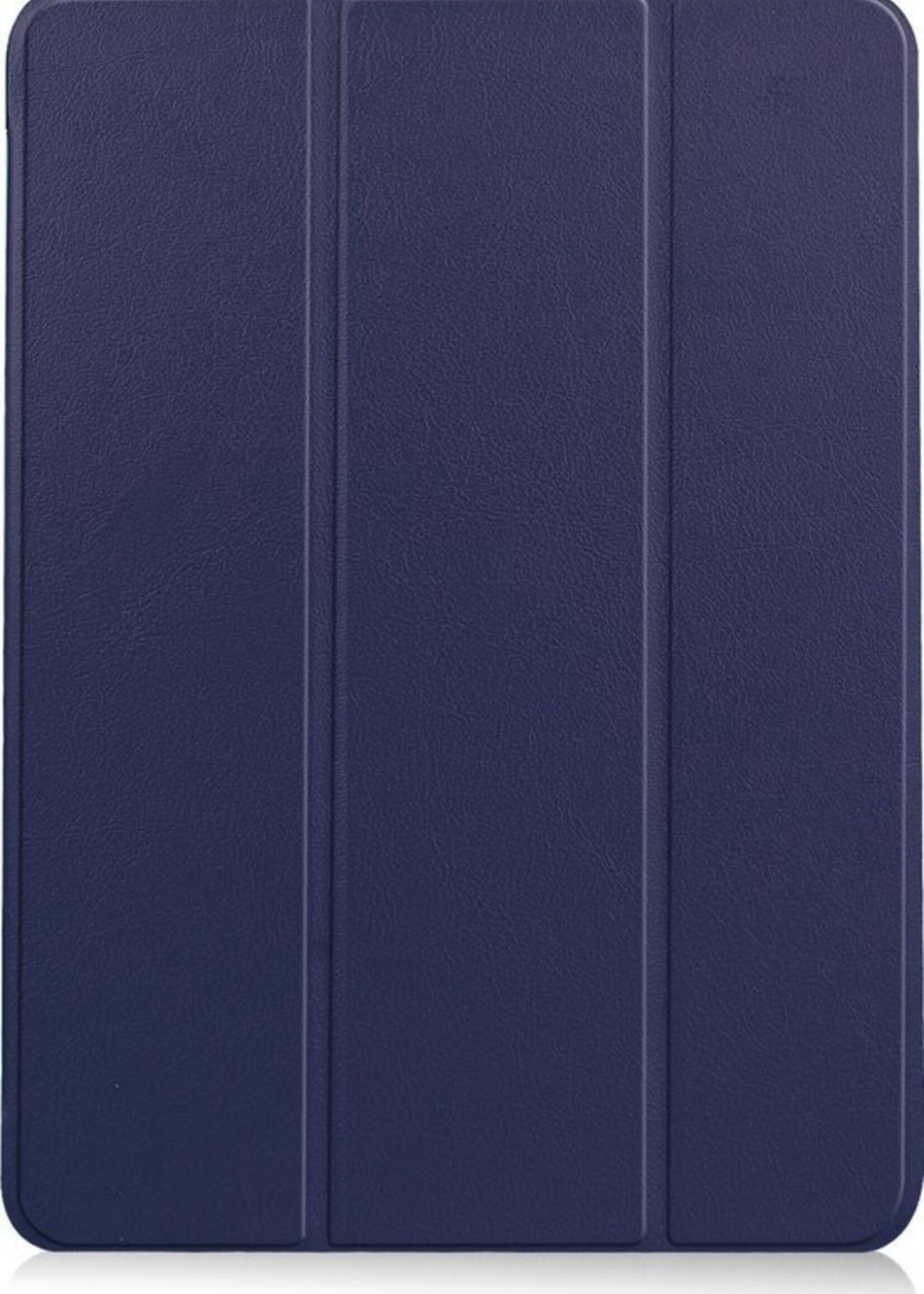 BTH Hoes Geschikt voor iPad Air 2020 Hoes Book Case Hoesje Trifold Cover Met Uitsparing Geschikt voor Apple Pencil Met Screenprotector - Hoesje Geschikt voor iPad Air 4 2020 Hoesje Bookcase - Donkerblauw