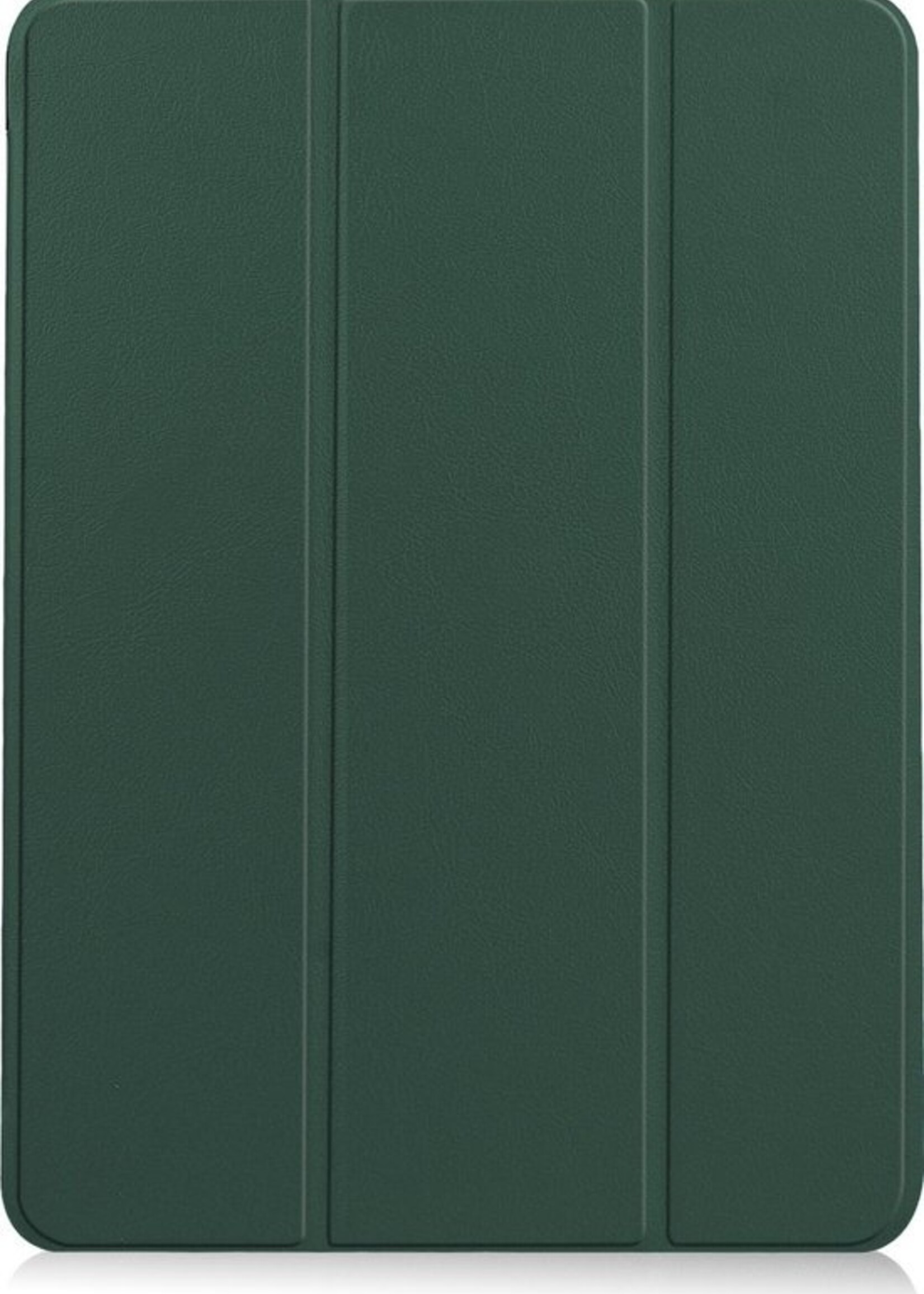 BTH Hoes Geschikt voor iPad Air 2020 Hoes Book Case Hoesje Trifold Cover Met Uitsparing Geschikt voor Apple Pencil Met Screenprotector - Hoesje Geschikt voor iPad Air 4 2020 Hoesje Bookcase - Donkergroen