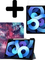 BTH BTH iPad Air 2020 (4e generatie) Hoesje Met Uitsparing S Pen Met Screenprotector - Galaxy