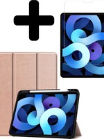 BTH BTH iPad Air 2020 (4e generatie) Hoesje Met Uitsparing S Pen Met Screenprotector - Rose Goud