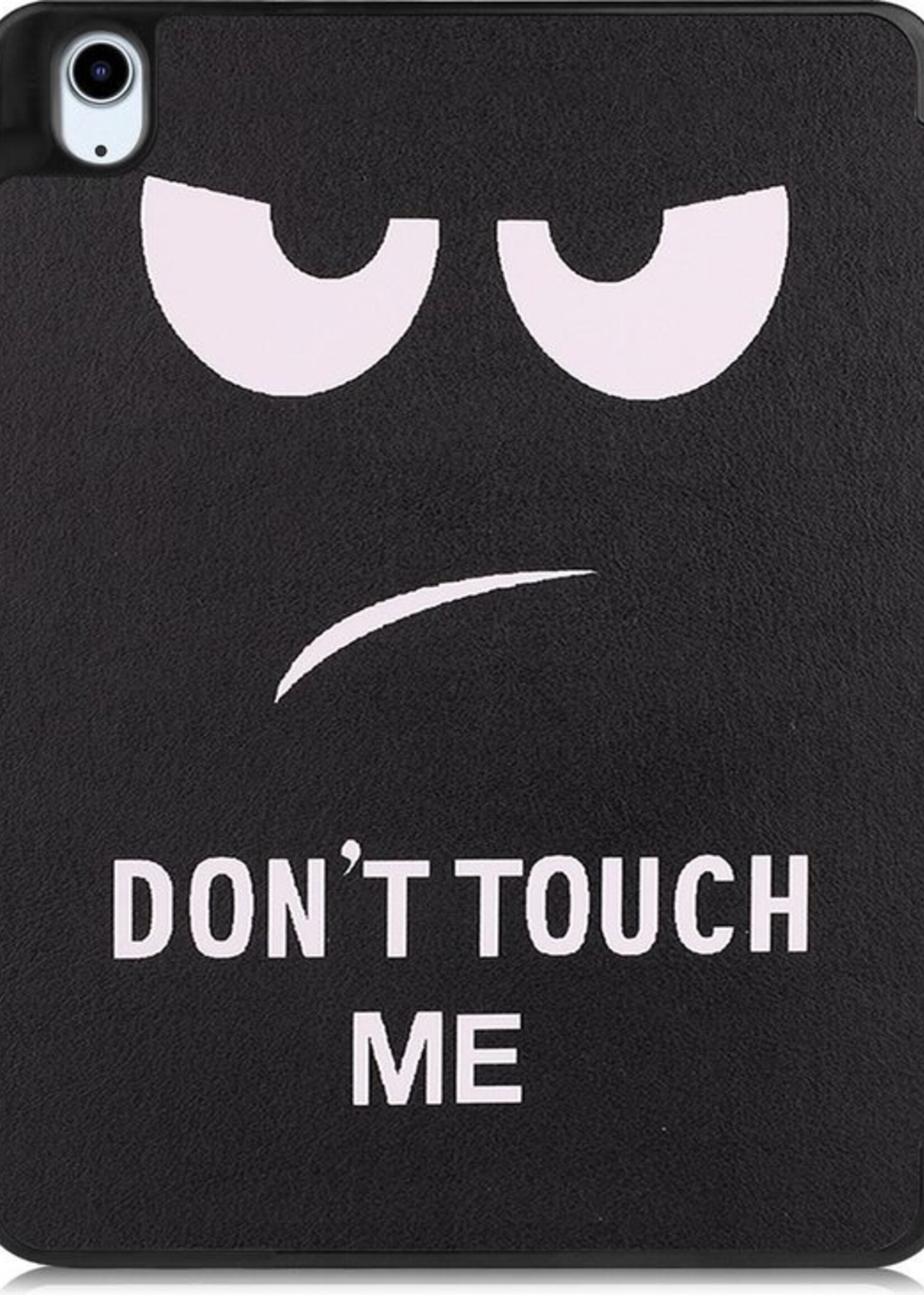 BTH Hoes Geschikt voor iPad Air 2020 Hoes Book Case Hoesje Trifold Cover Met Uitsparing Geschikt voor Apple Pencil Met Screenprotector - Hoesje Geschikt voor iPad Air 4 2020 Hoesje Bookcase - Don't Touch Me