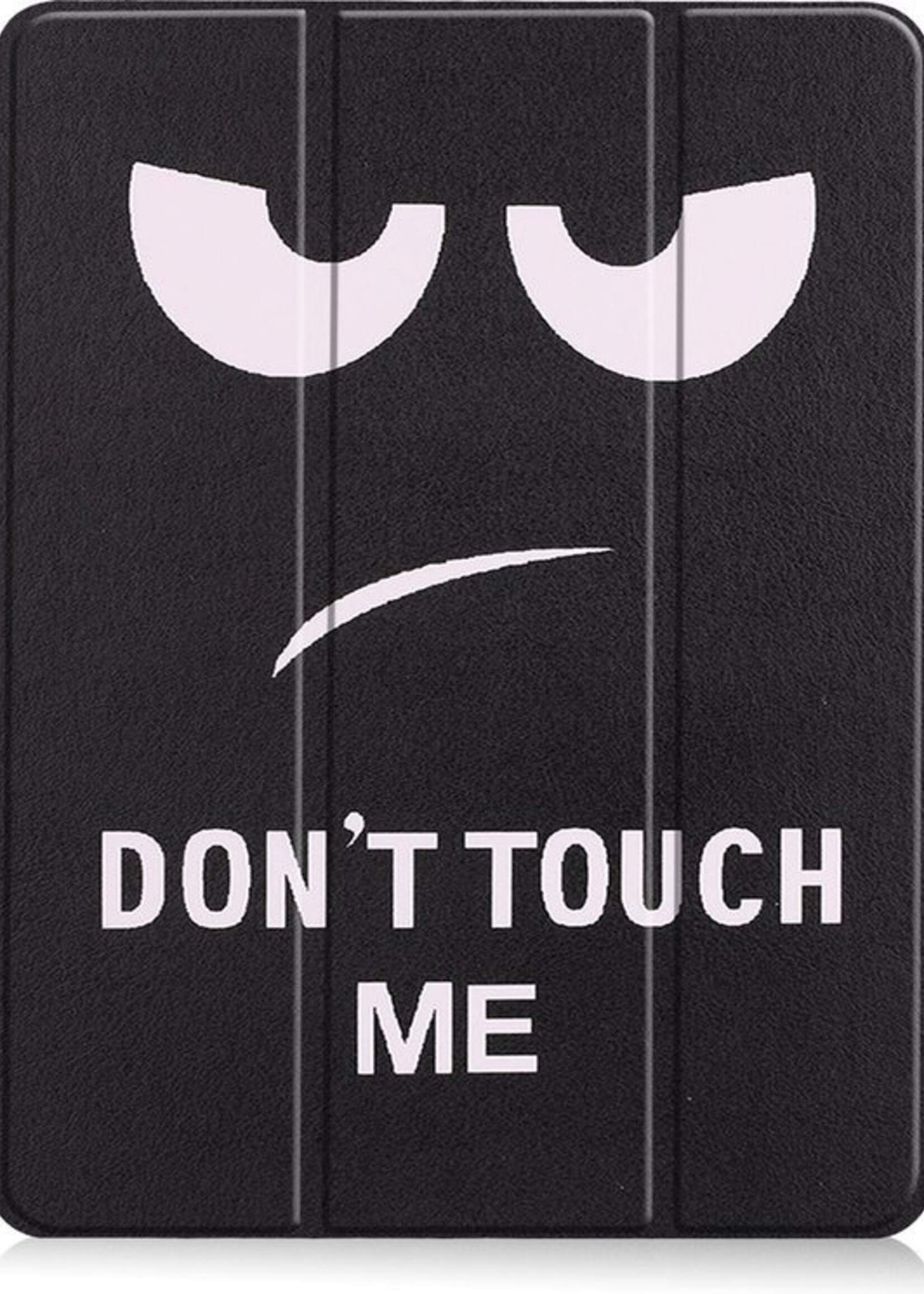 BTH Hoes Geschikt voor iPad Air 2020 Hoes Book Case Hoesje Trifold Cover Met Uitsparing Geschikt voor Apple Pencil Met Screenprotector - Hoesje Geschikt voor iPad Air 4 2020 Hoesje Bookcase - Don't Touch Me