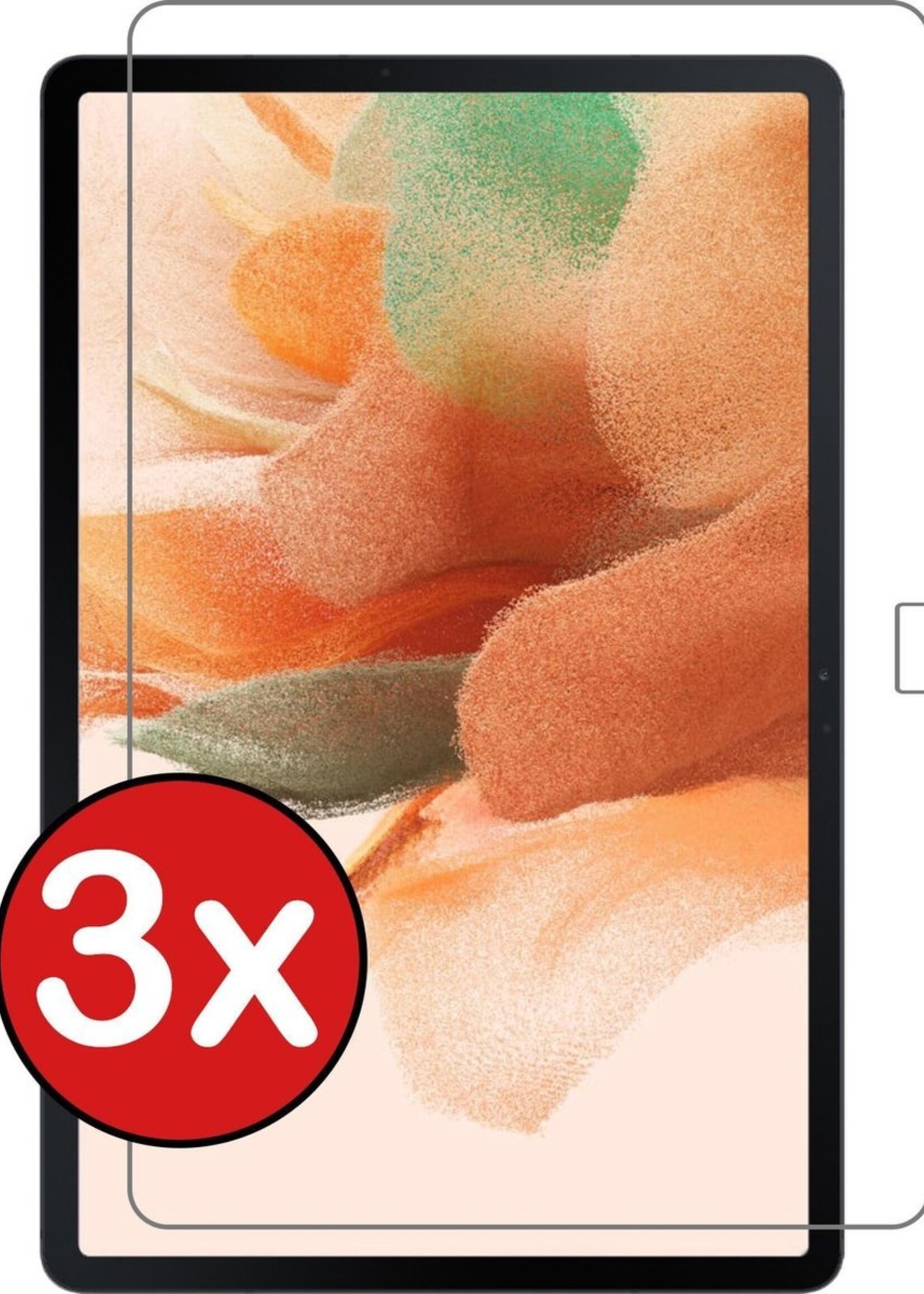 BTH Screenprotector Geschikt voor Samsung Galaxy Tab S7 FE Screenprotector Tempered Glass Screen Protector Gehard Glas - Screenprotector Geschikt voor Samsung Tab S7 FE Screenprotector Glas - 3 PACK