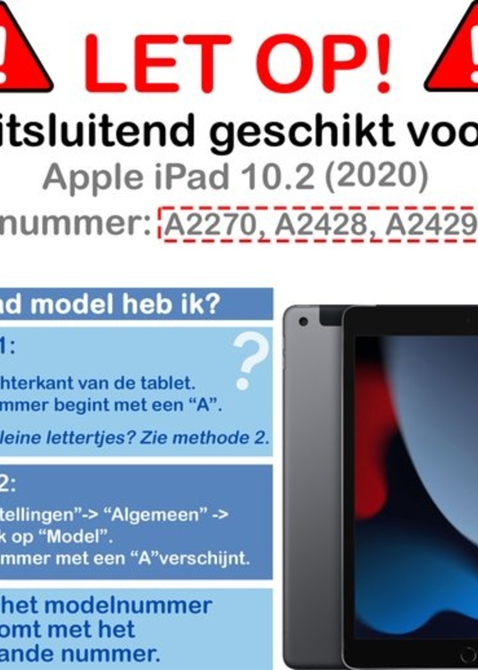 BTH iPad 10.2 2020 Hoesje Toetsenbord Hoes Luxe Keyboard Case Cover - Donkerblauw