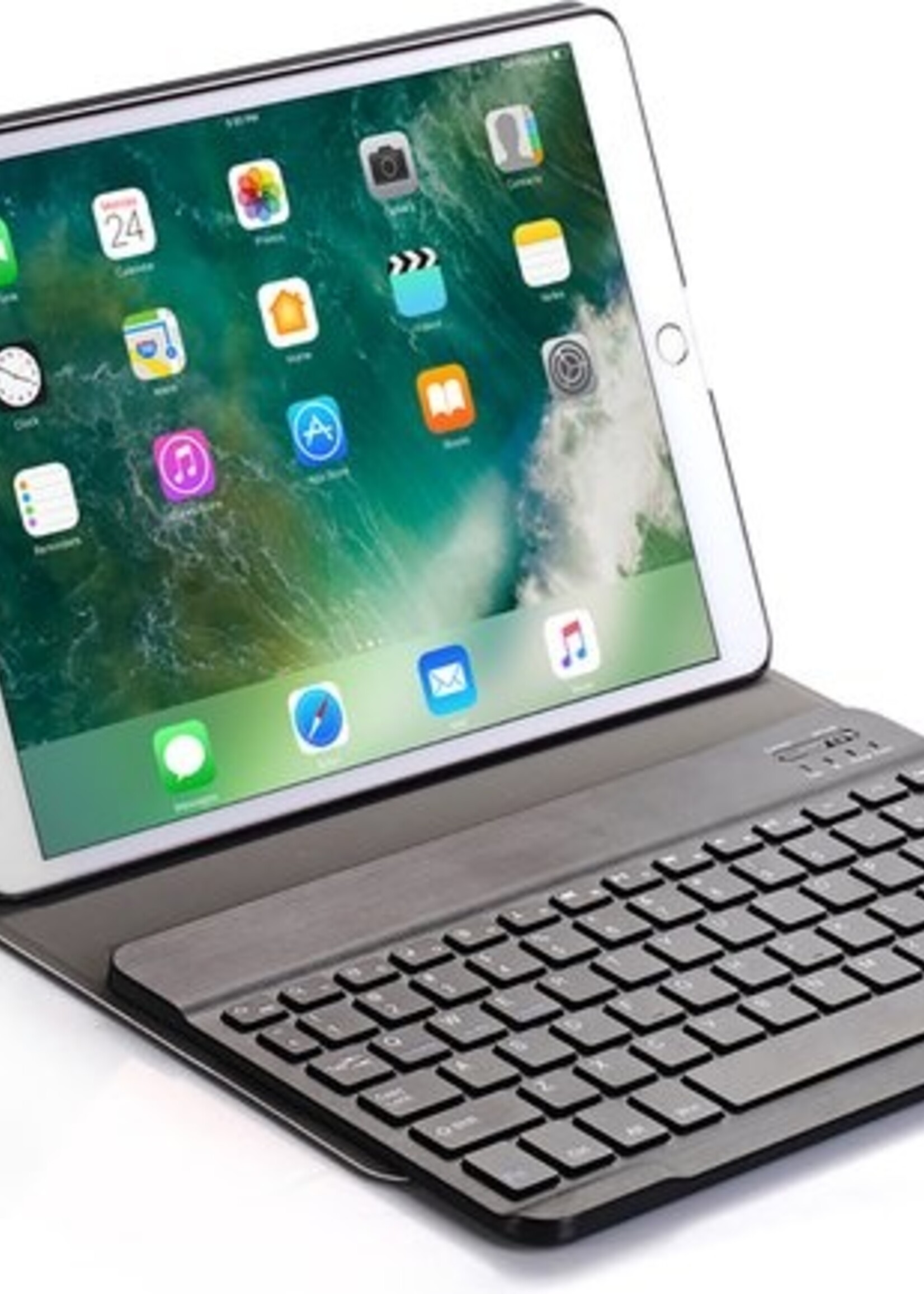 BTH iPad 10.2 2020 Hoesje Toetsenbord Hoes Luxe Keyboard Case Cover - Zwart