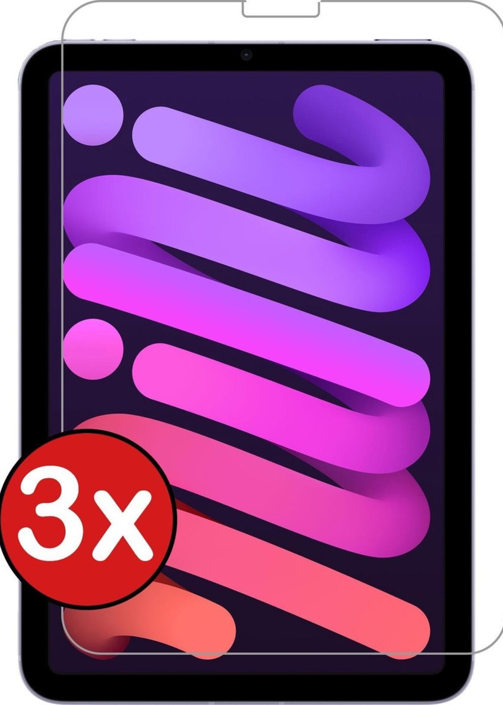 BTH Screenprotector Geschikt voor iPad Mini 6 Screenprotector Tempered Glass Screen Protector Gehard Glas - Screenprotector Geschikt voor iPad Mini 6 Screenprotector Glas - 3 PACK