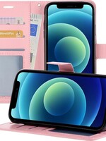 BTH BTH iPhone 12 Pro Hoesje Bookcase - Lichtroze