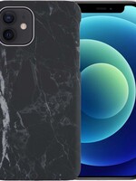 BTH BTH iPhone 12 hoesje marmer - Zwart