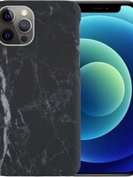 BTH BTH iPhone 12 Pro Max hoesje marmer - Zwart