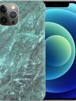 BTH BTH iPhone 12 Pro Max hoesje marmer - Groen