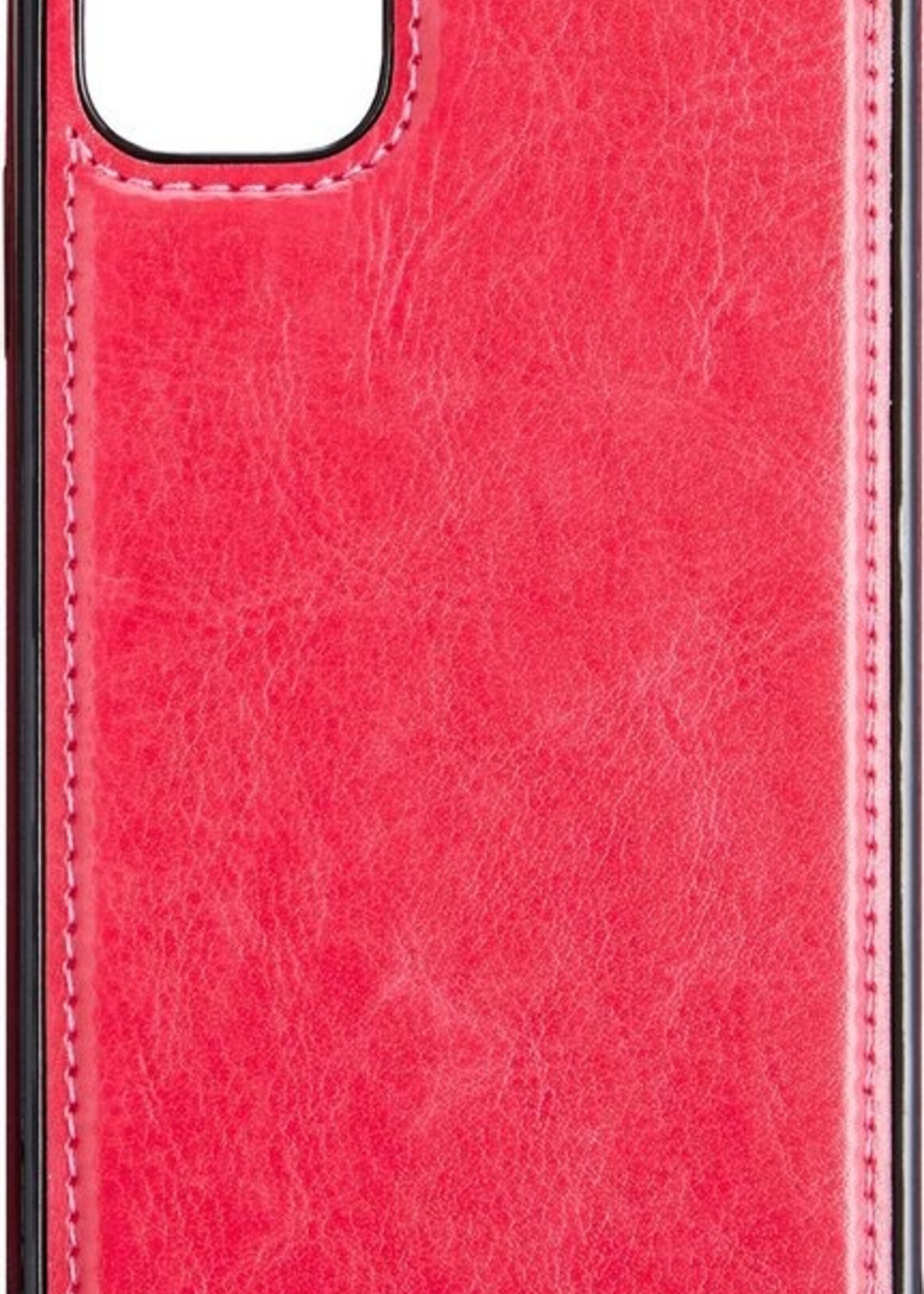 BTH Hoesje Geschikt voor iPhone 12 Pro Hoesje Book Case Uitneembare 2-in-1 Hoes - Hoes Geschikt voor iPhone 12 Pro Hoes Wallet Case Pashouder Hoesje - Donkerroze