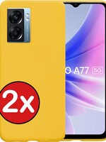 BTH BTH OPPO A77 Hoesje Siliconen - Geel - 2 PACK