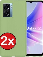 BTH BTH OPPO A77 Hoesje Siliconen - Groen - 2 PACK