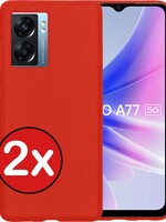 BTH BTH OPPO A77 Hoesje Siliconen - Rood - 2 PACK
