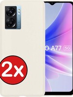 BTH BTH OPPO A77 Hoesje Siliconen - Wit - 2 PACK