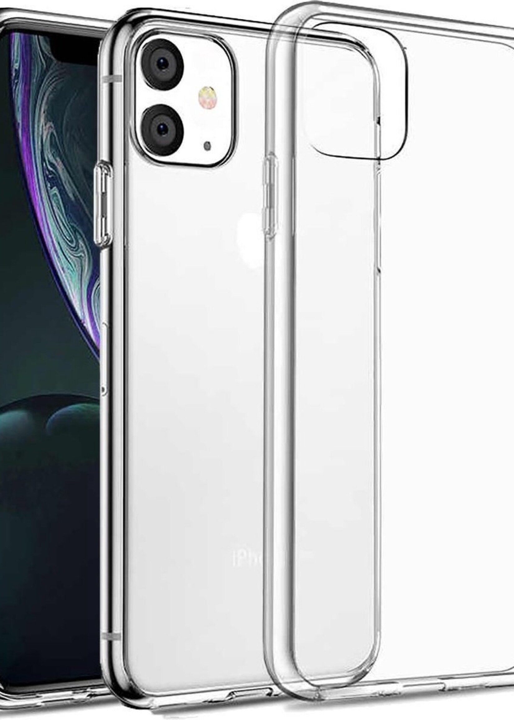 BTH Hoesje Geschikt voor iPhone 11 Hoesje Siliconen Case Hoes - Hoes Geschikt voor iPhone 11 Hoes Cover Case - Transparant