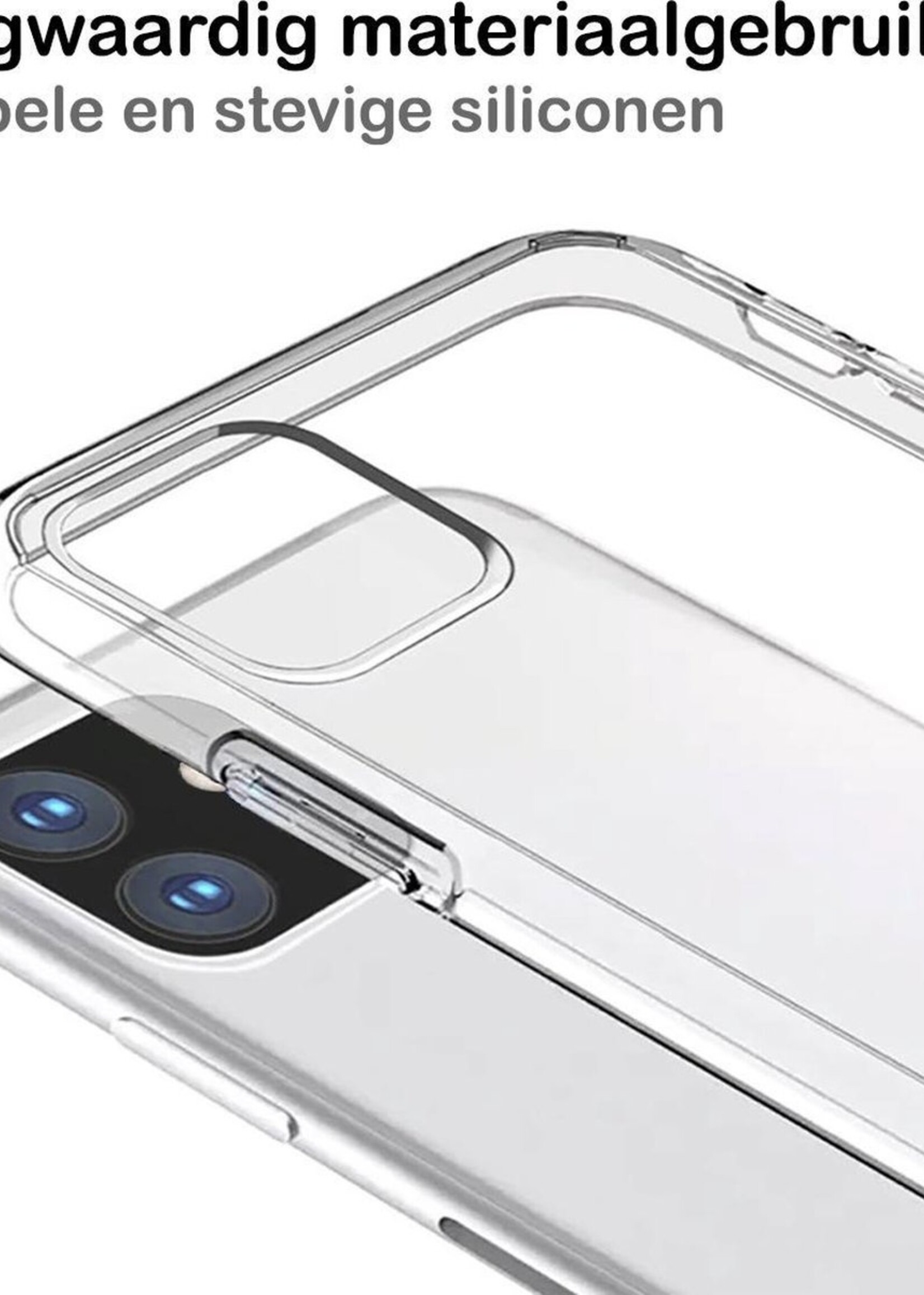 BTH Hoesje Geschikt voor iPhone 11 Hoesje Siliconen Case Hoes - Hoes Geschikt voor iPhone 11 Hoes Cover Case - Transparant