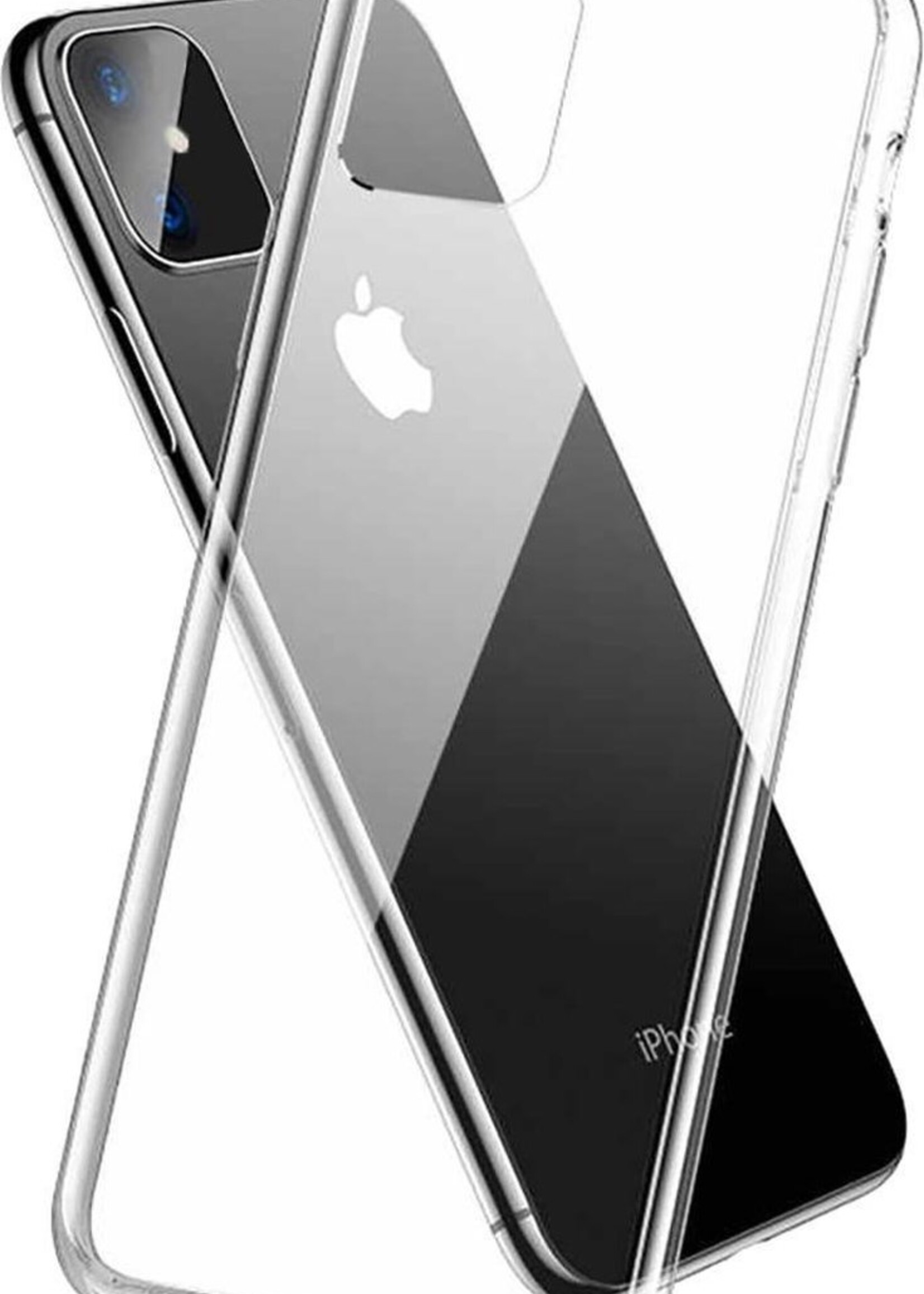 BTH Hoesje Geschikt voor iPhone 11 Hoesje Siliconen Case Hoes - Hoes Geschikt voor iPhone 11 Hoes Cover Case - Transparant