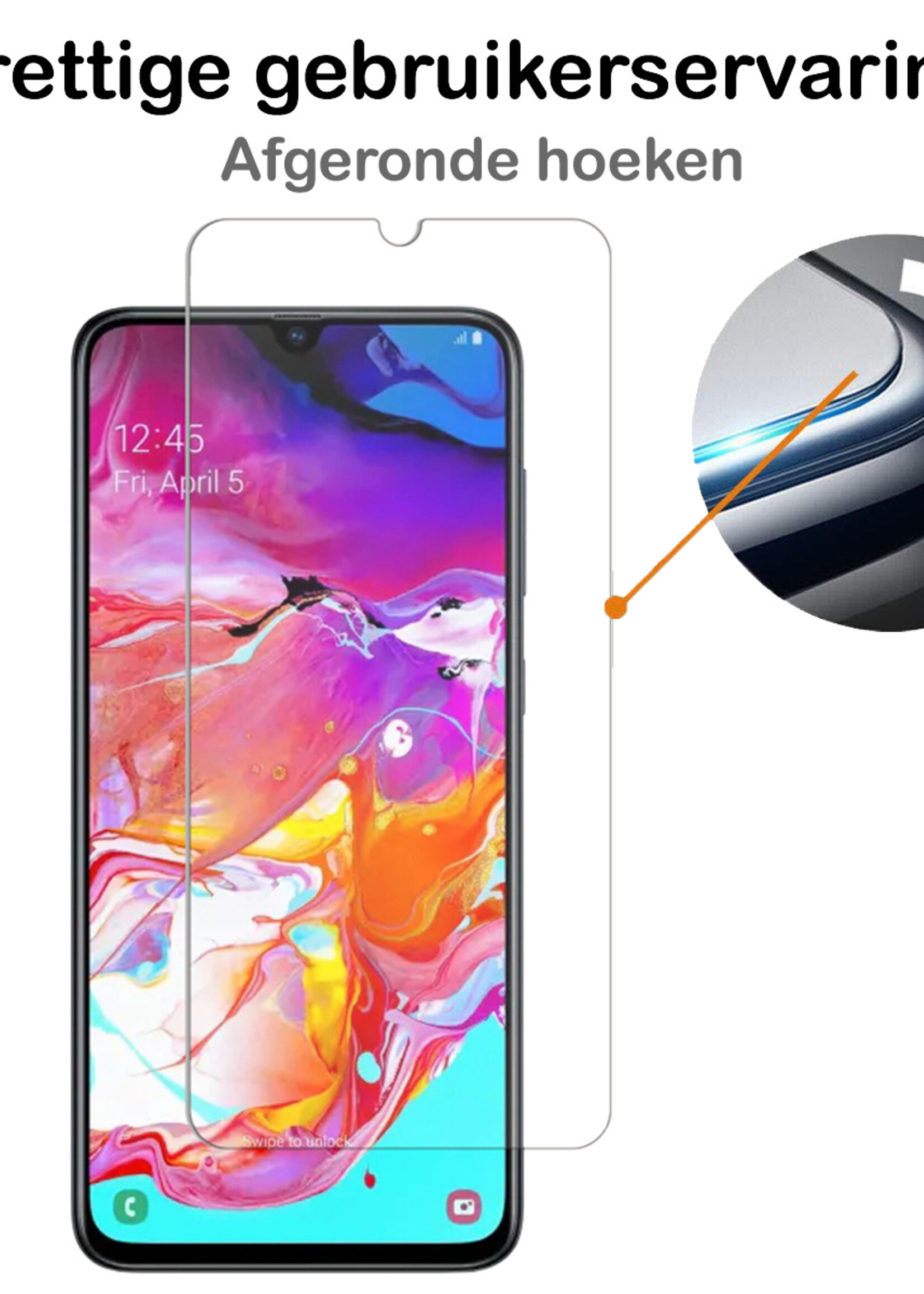 BTH Screenprotector Geschikt voor Samsung A70 Screenprotector Glas Gehard Tempered Glass Full Cover - Screenprotector Geschikt voor Samsung Galaxy A70 Screen Protector Screen Cover
