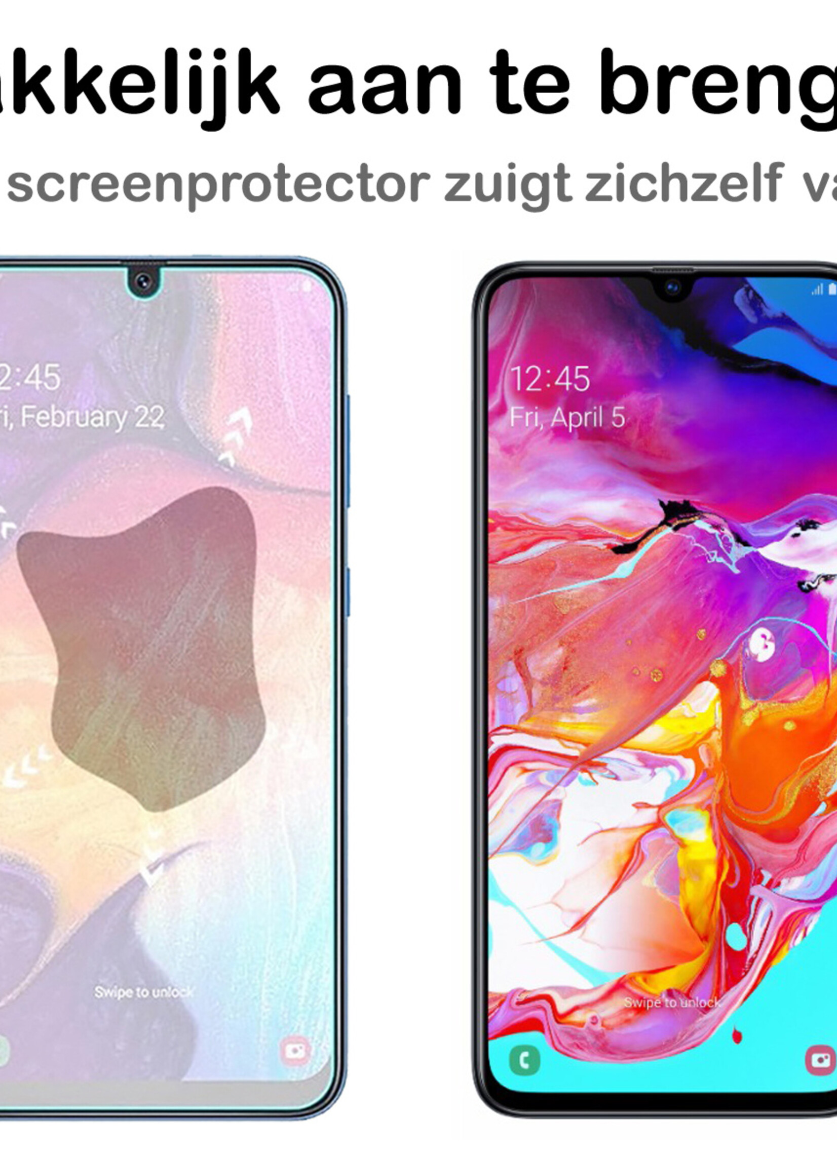 BTH Screenprotector Geschikt voor Samsung A70 Screenprotector Glas Gehard Tempered Glass Full Cover - Screenprotector Geschikt voor Samsung Galaxy A70 Screen Protector Screen Cover