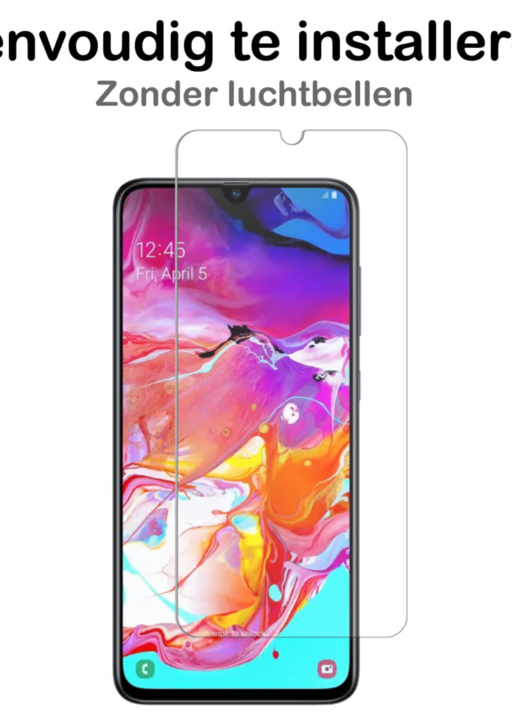 BTH Screenprotector Geschikt voor Samsung A70 Screenprotector Glas Gehard Tempered Glass Full Cover - Screenprotector Geschikt voor Samsung Galaxy A70 Screen Protector Screen Cover