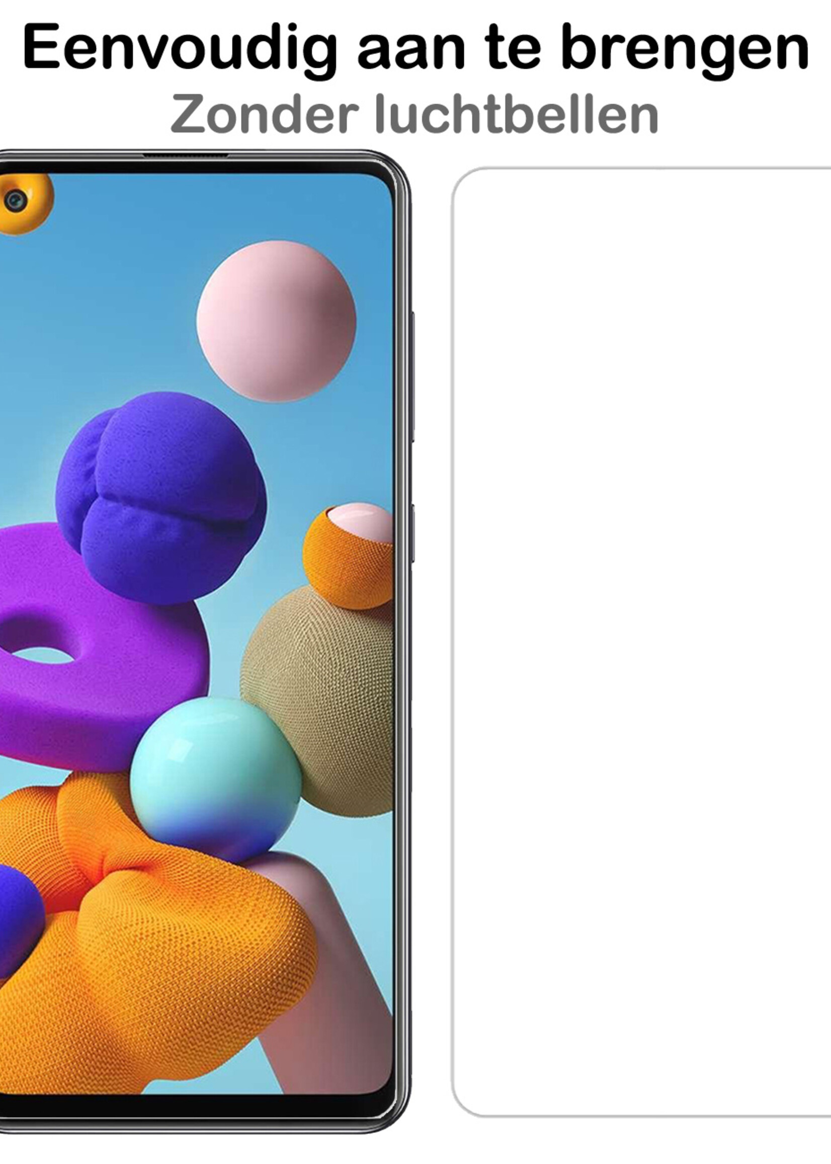 BTH Screenprotector Geschikt voor Samsung A21s Screenprotector Glas Gehard Tempered Glass Full Cover - Screenprotector Geschikt voor Samsung Galaxy A21s Screen Protector Screen Cover