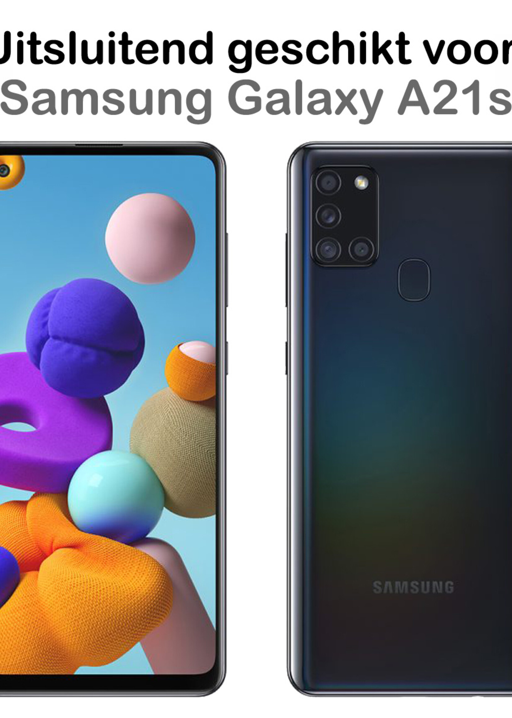 BTH Screenprotector Geschikt voor Samsung A21s Screenprotector Glas Gehard Tempered Glass Full Cover - Screenprotector Geschikt voor Samsung Galaxy A21s Screen Protector Screen Cover