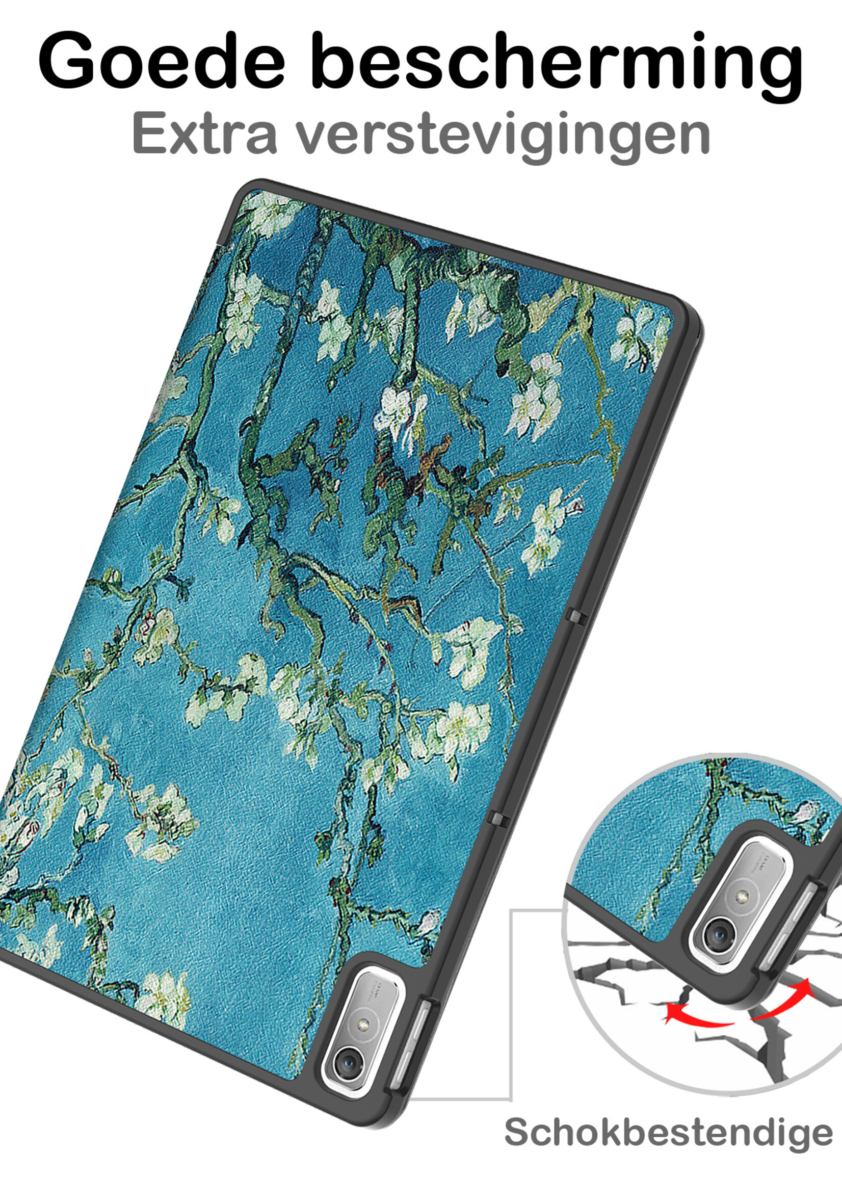 BTH Lenovo Tab P11 (2e Gen) Hoes Book Case Hoesje Luxe Cover - Lenovo Tab P11 (2e Gen) Hoesje - Bloesem