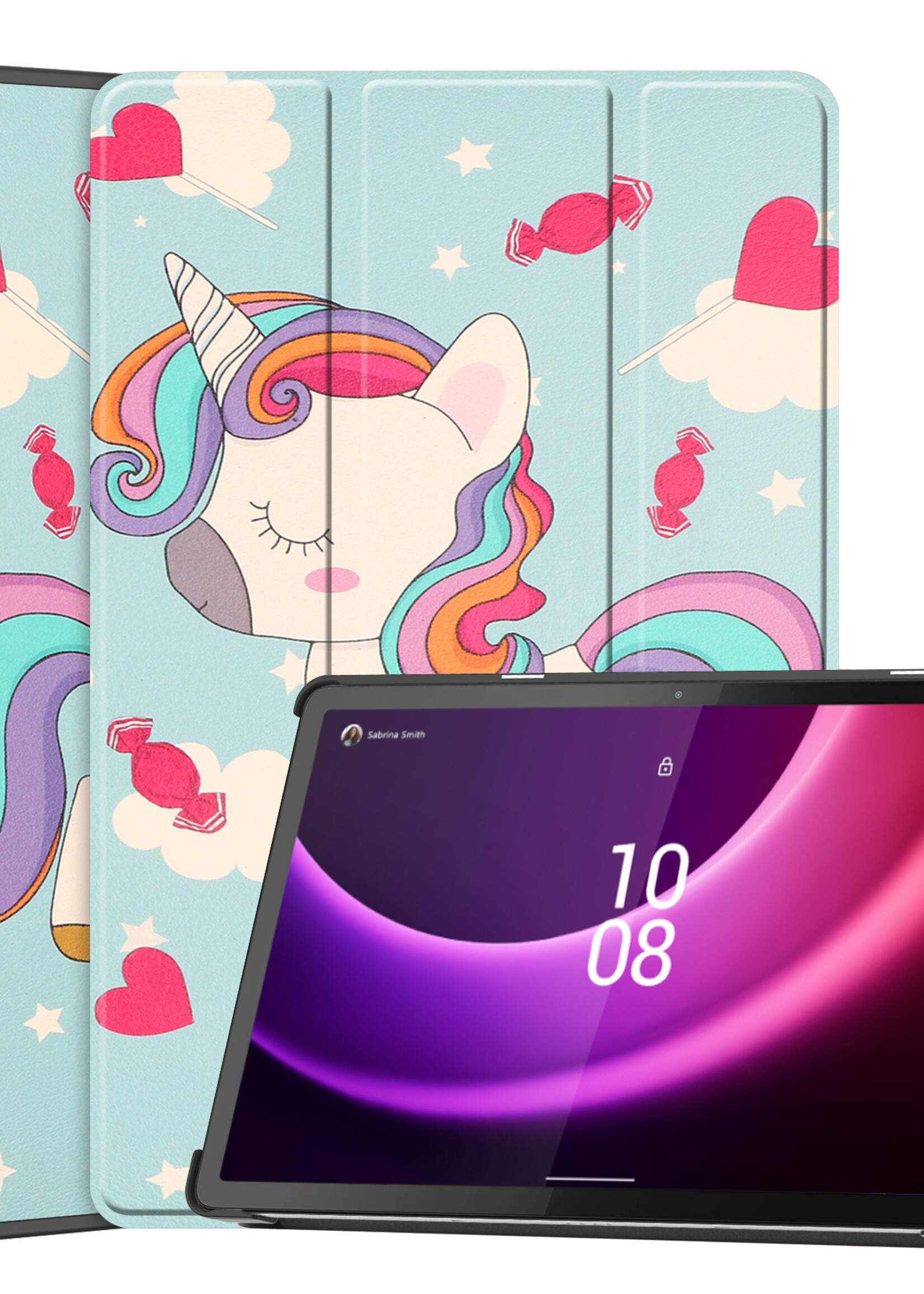 BTH Lenovo Tab P11 (2e Gen) Hoes Book Case Hoesje Luxe Cover - Lenovo Tab P11 (2e Gen) Hoesje - Unicorn