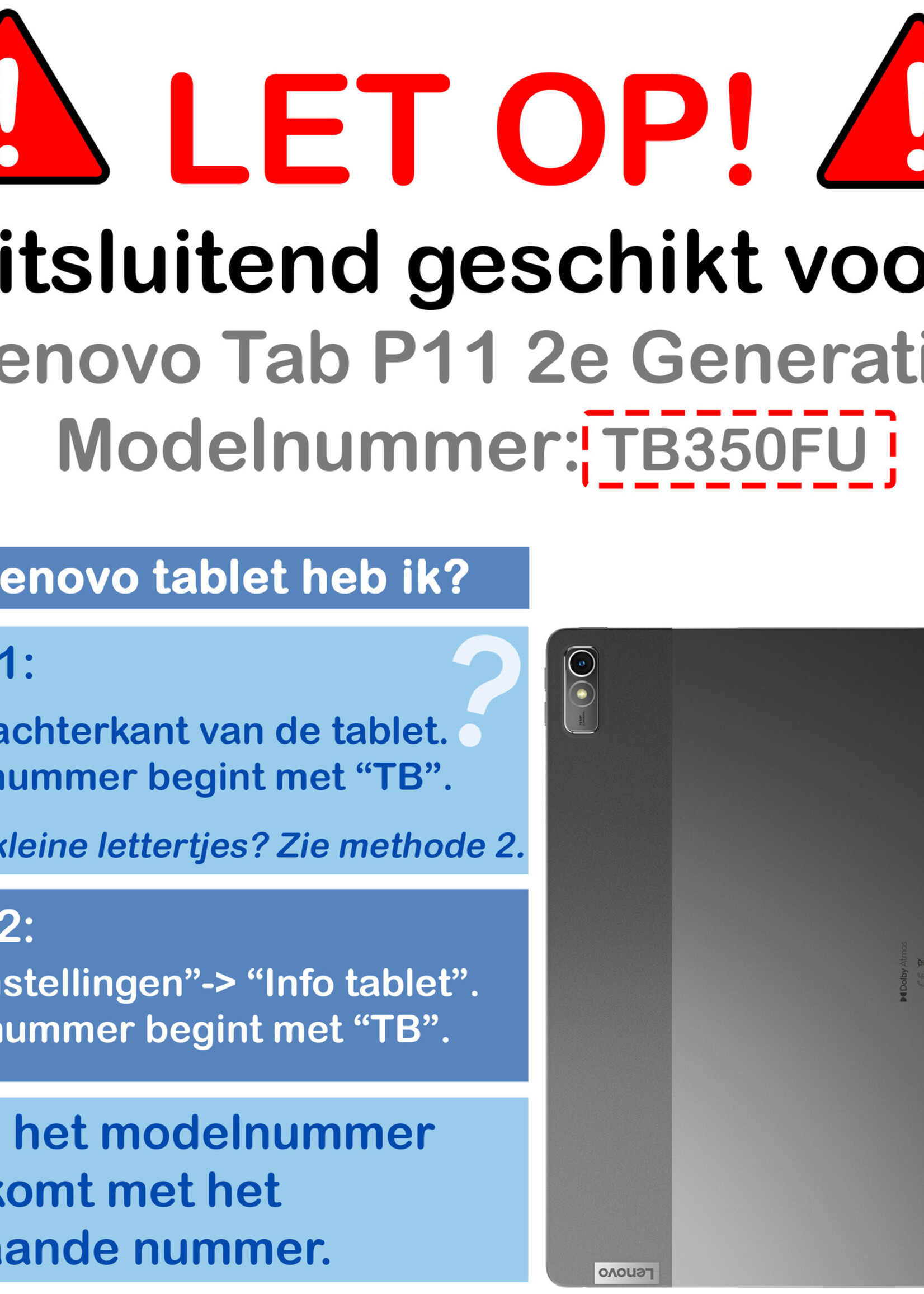 BTH Hoes Geschikt voor Lenovo Tab P11 (2e Gen) Hoes Book Case Hoesje Trifold Cover Met Screenprotector - Hoesje Geschikt voor Lenovo Tab P11 (2nd Gen) Hoesje Bookcase - Eenhoorn