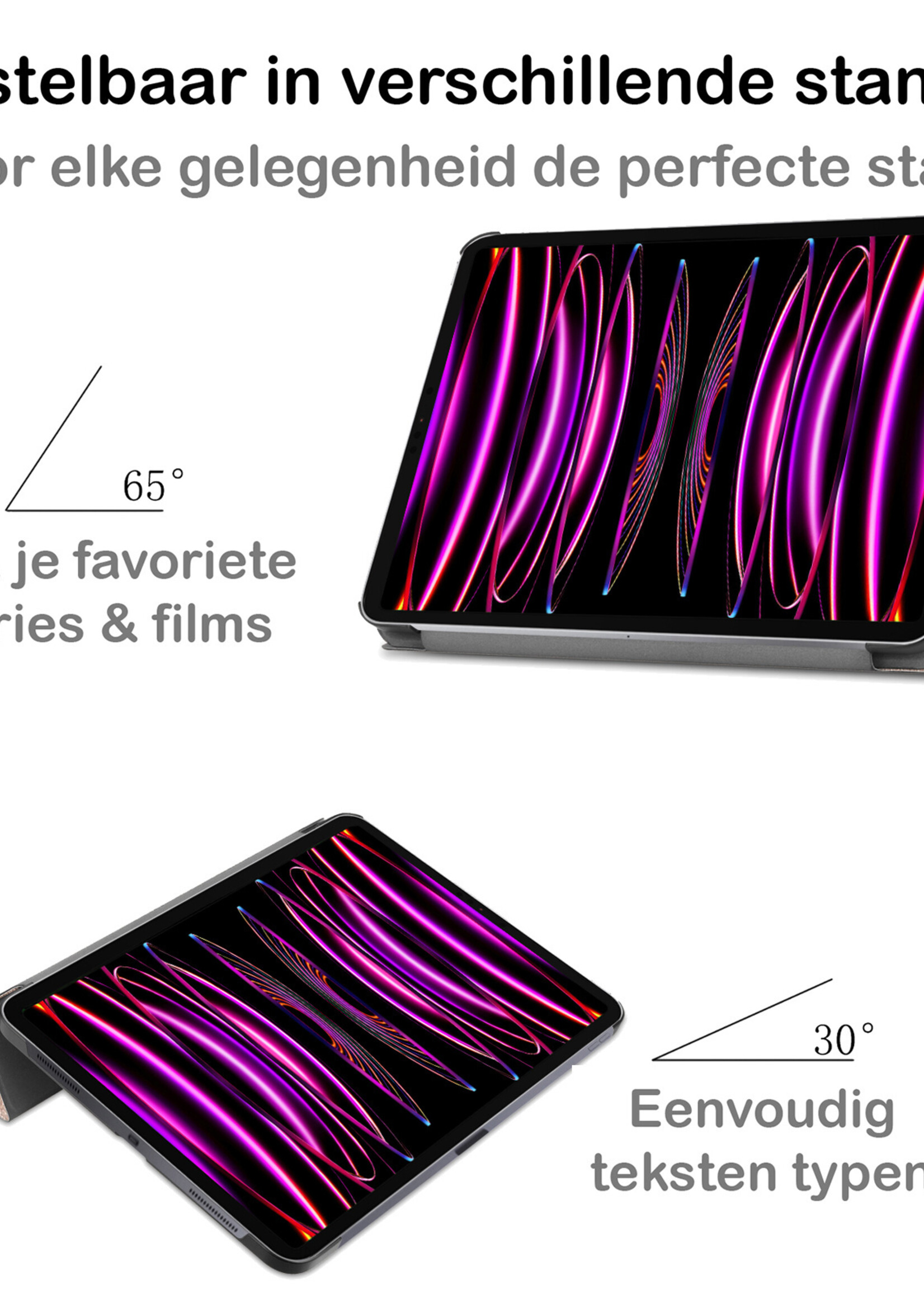 BTH BTH iPad Pro 11 inch (2022) Hoesje Met Screenprotector - Goud
