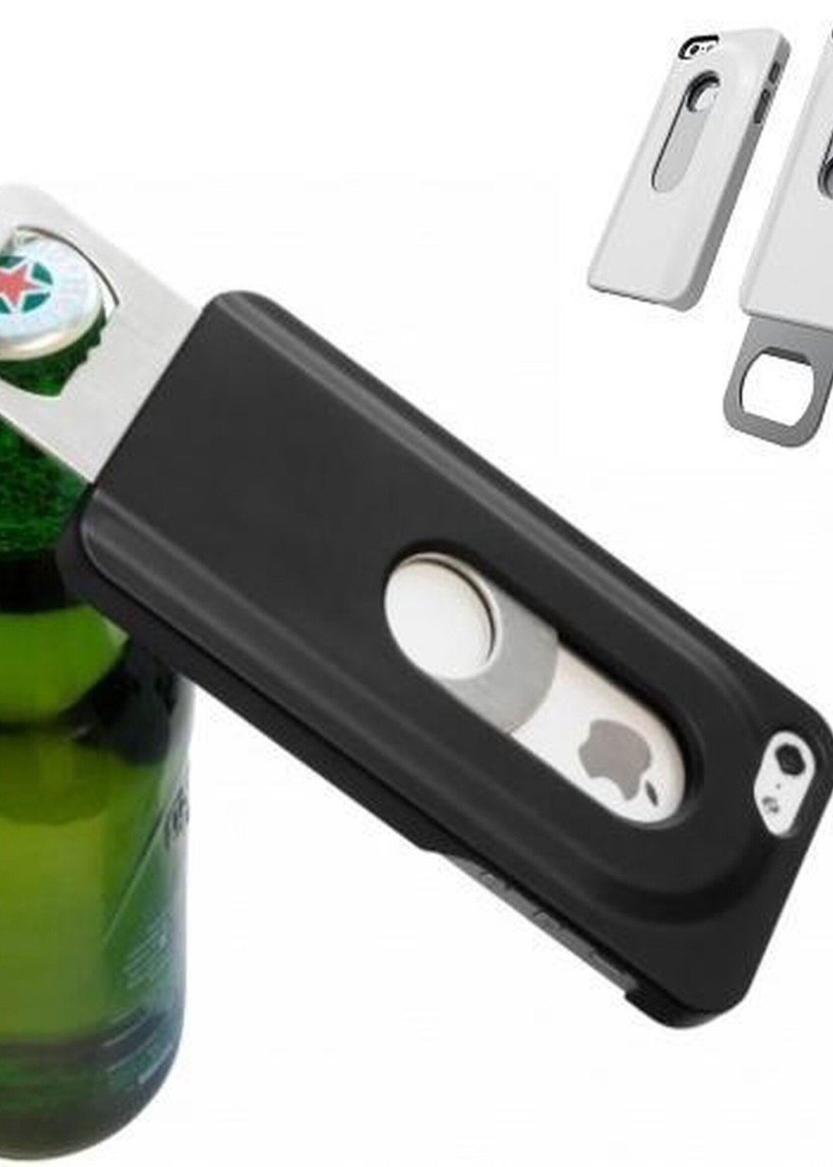 BTH Geschikt voor iPhone 4/4s Hoesje Bier Fles Opener Case Bieropener Cover - Wit