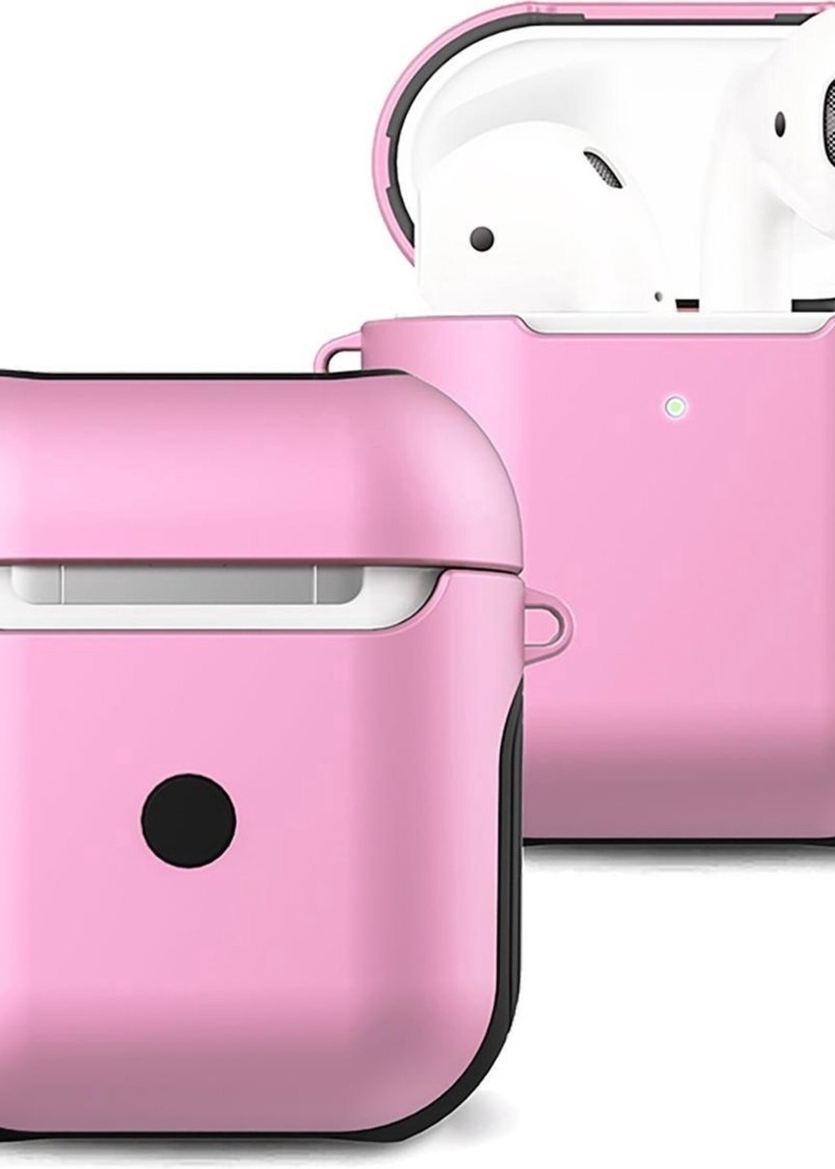 BTH Case Geschikt voor AirPods Hoesje Hoes Hard Cover - Hoesje Geschikt voor Apple Airpods 1/2 Case - Lichtroze