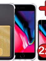 BTH BTH iPhone 8 Pashouder Hoesje Shockproof Met 2x Screenprotector