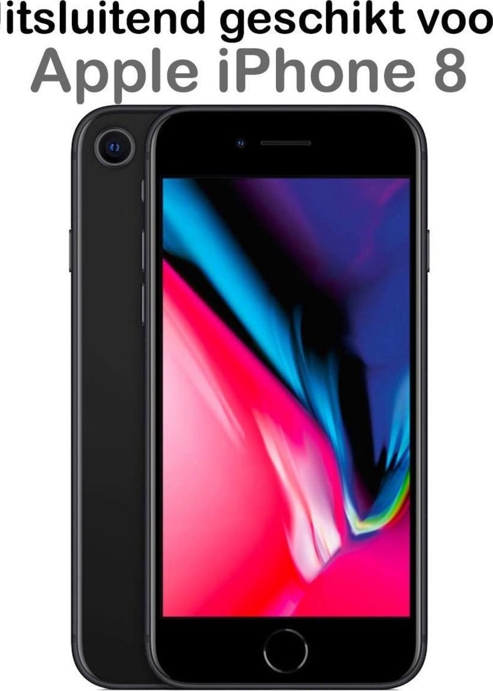 BTH Hoesje Geschikt voor iPhone 8 Hoesje Met Pasjeshouder Siliconen Case Met Kaarthouder Met 2x Screenprotector - Hoes Geschikt voor iPhone 8 Hoesje Shock Proof Case - Transparant