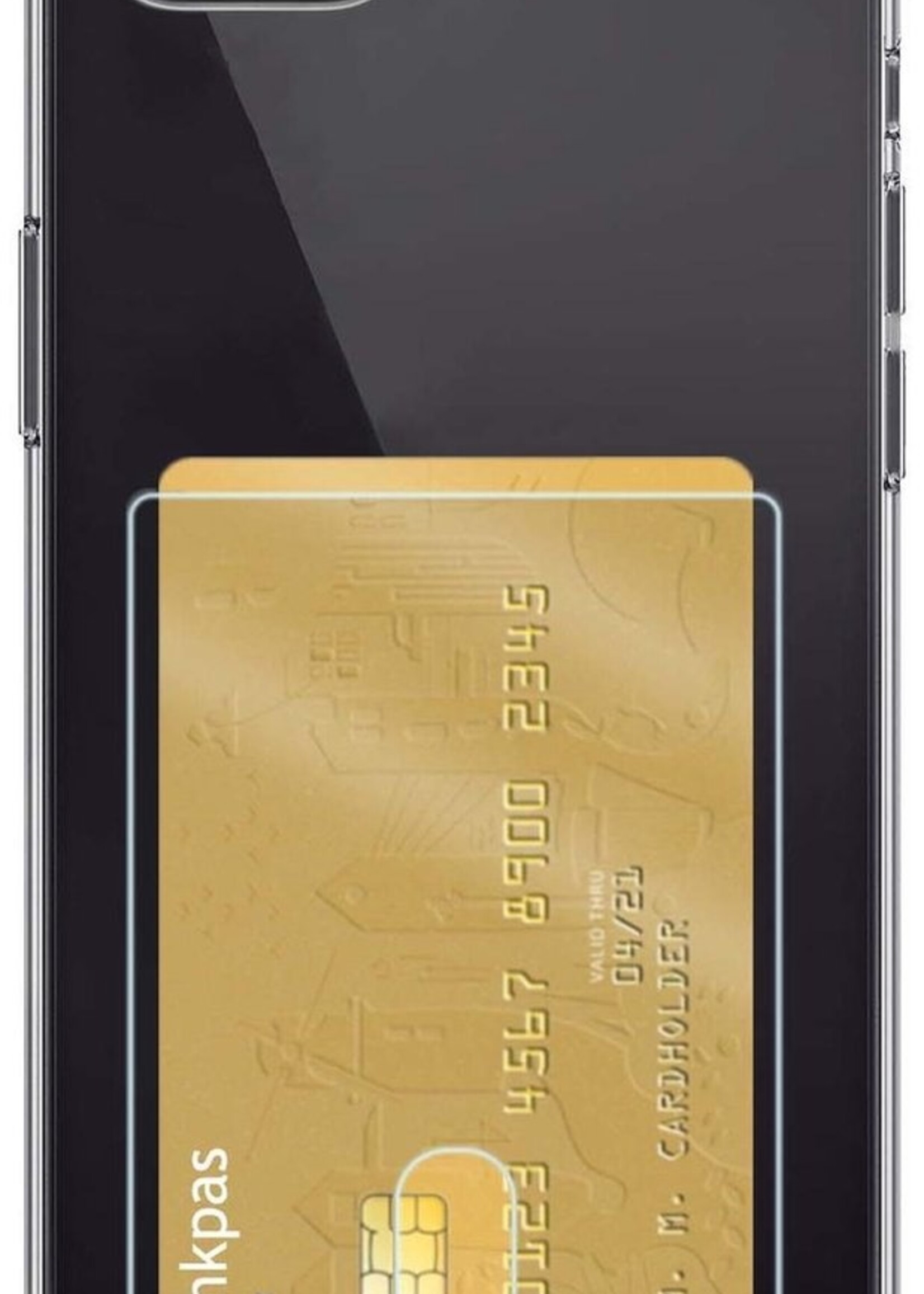 BTH Hoesje Geschikt voor iPhone SE 2020 Hoesje Met Pasjeshouder Siliconen Case Met Kaarthouder - Hoes Geschikt voor iPhone SE (2020) Hoesje Shock Proof Case - Transparant - 2 PACK