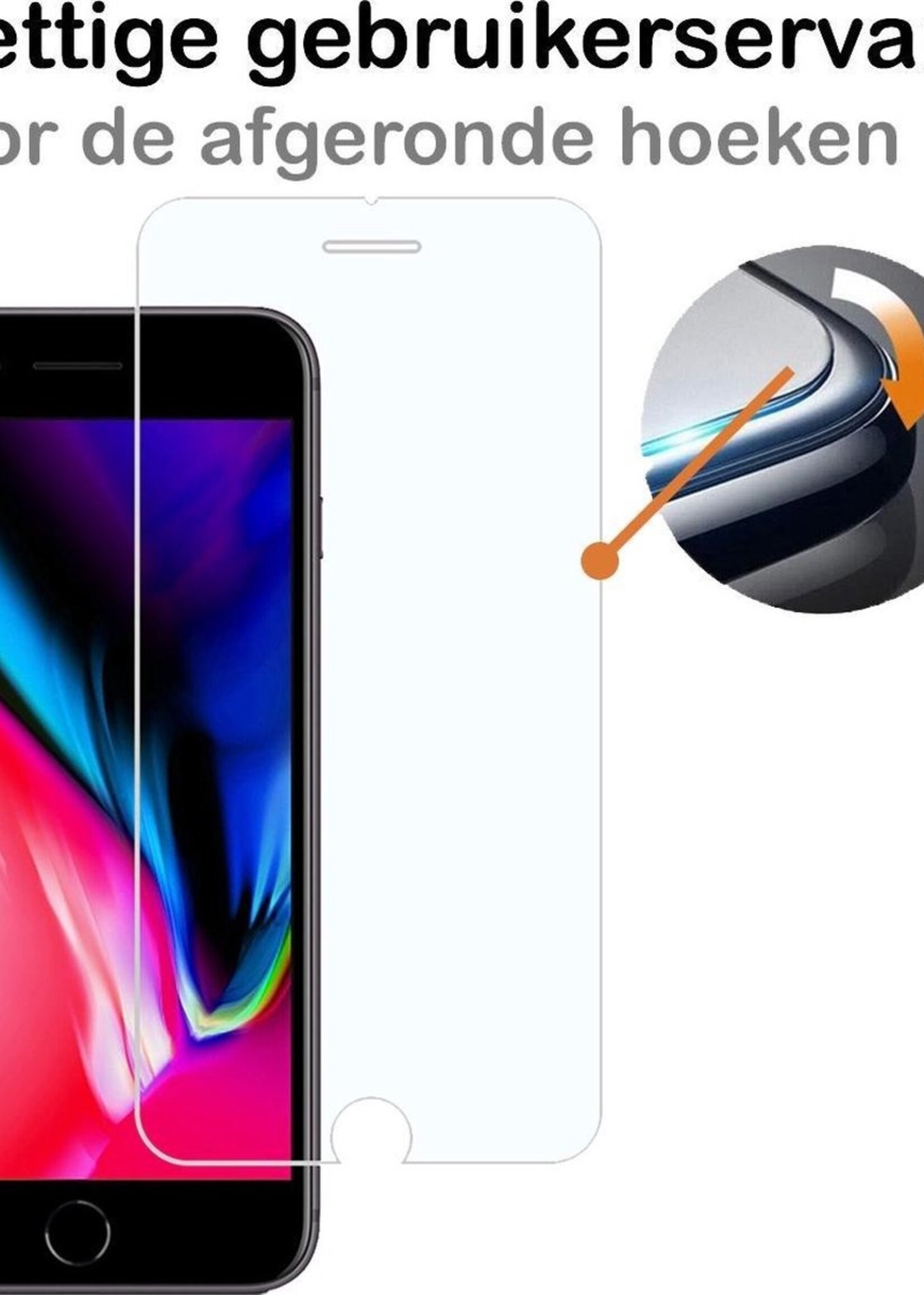 BTH Hoesje Geschikt voor iPhone 7/8 Hoesje Met Pasjeshouder Siliconen Case Met Kaarthouder Met Screenprotector - Hoes Geschikt voor iPhone 7/8 Hoesje Shock Proof Case - Transparant