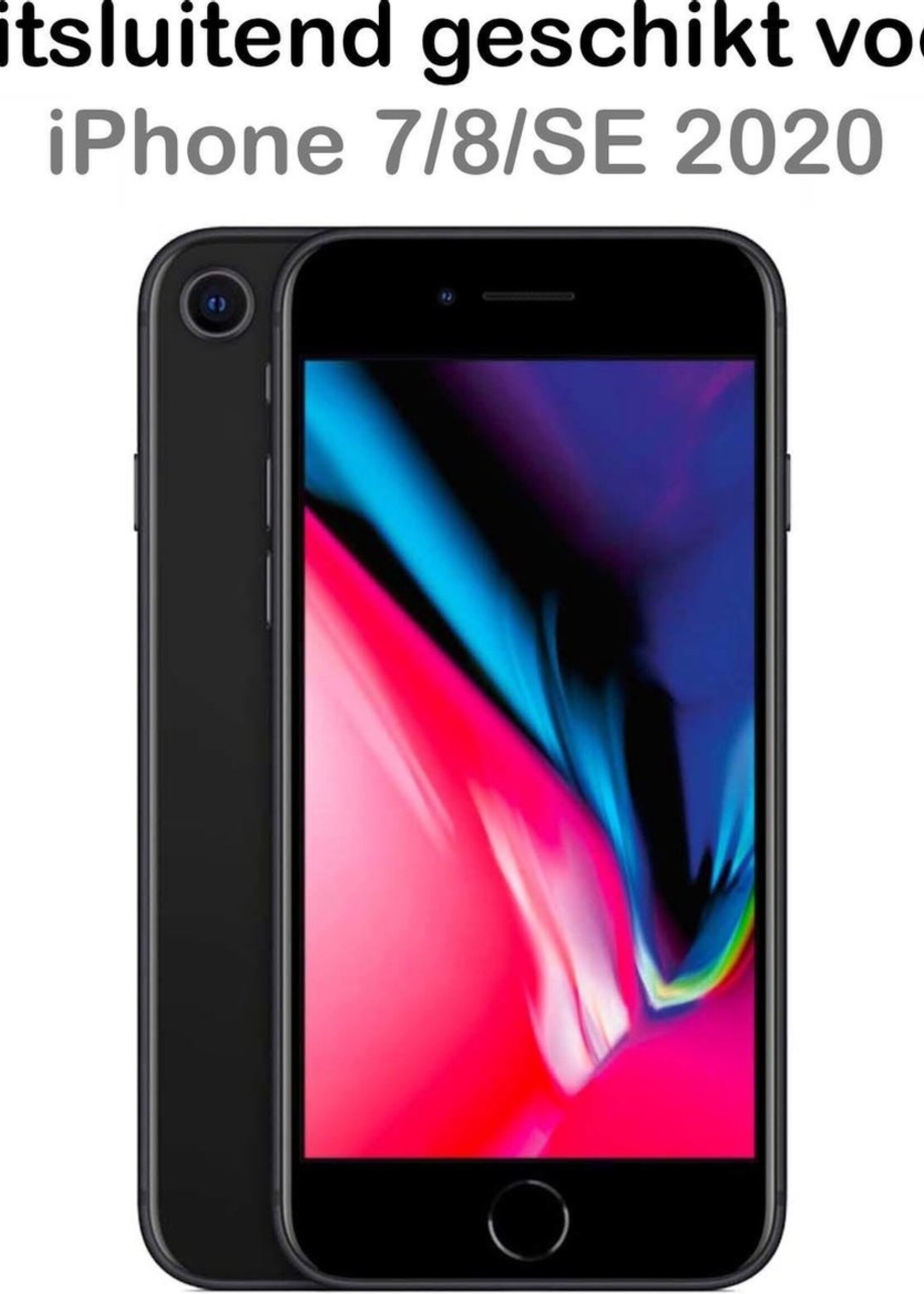 BTH Hoesje Geschikt voor iPhone 7/8/SE 2020 Hoesje Met Pasjeshouder Siliconen Case Met Kaarthouder - Hoes Geschikt voor iPhone 7/8/SE 2020 Hoesje Shock Proof Case - Transparant - 2 PACK