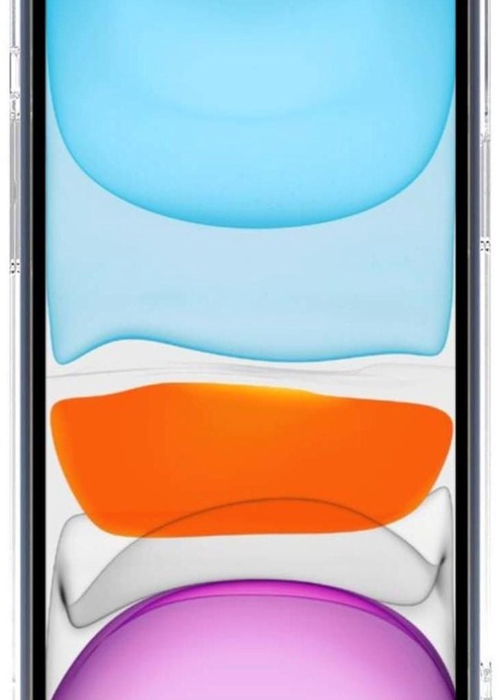 BTH Hoesje Geschikt voor iPhone 11 Hoesje Met Pasjeshouder Siliconen Case Met Kaarthouder - Hoes Geschikt voor iPhone 11 Hoesje Shock Proof Case - Transparant